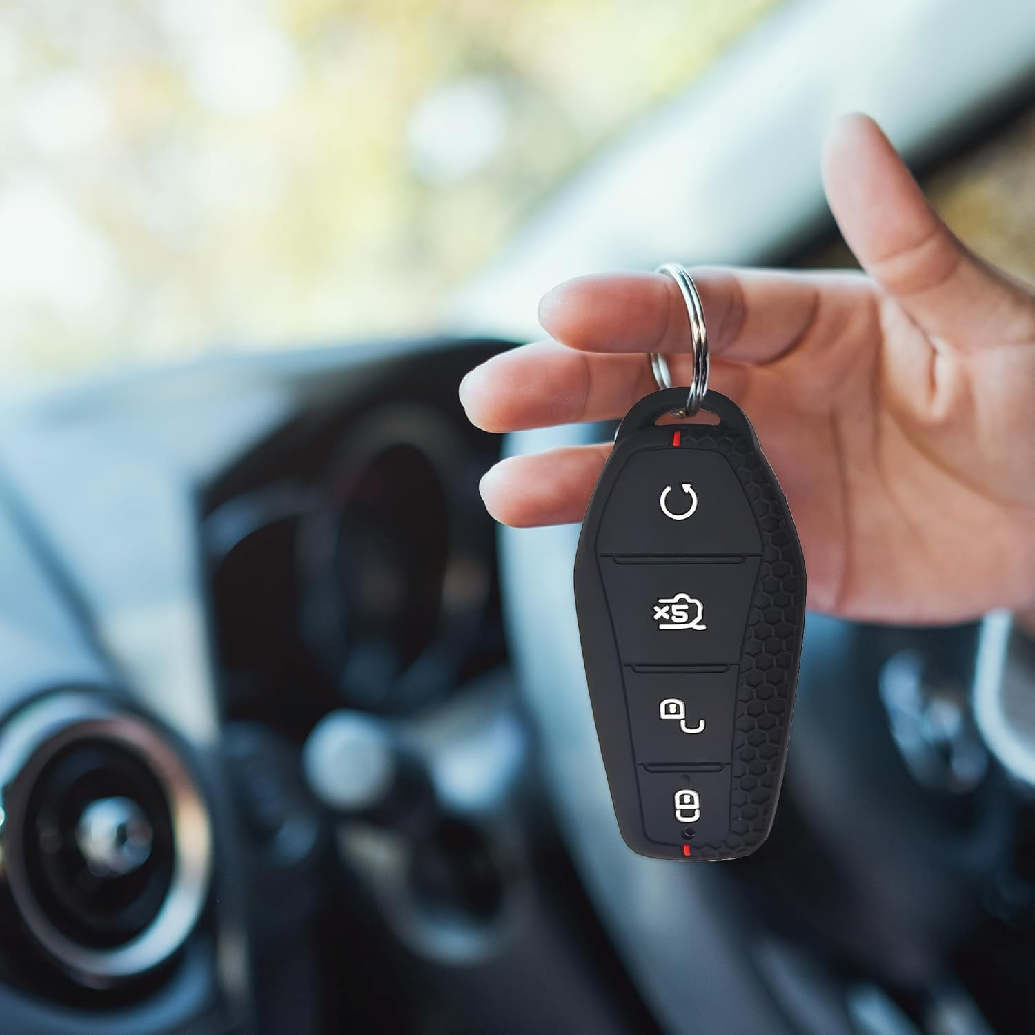 BYD Key Case Cover for Sealion 7/Sealion 6, Premium Silicone Waterproof & Dustproof Car Key Protector with Metal Lanyard, Kayrings, Screwdriver - BYD ATTO 3/Dolphin/Seal/Shark 6 Accessories image number 3