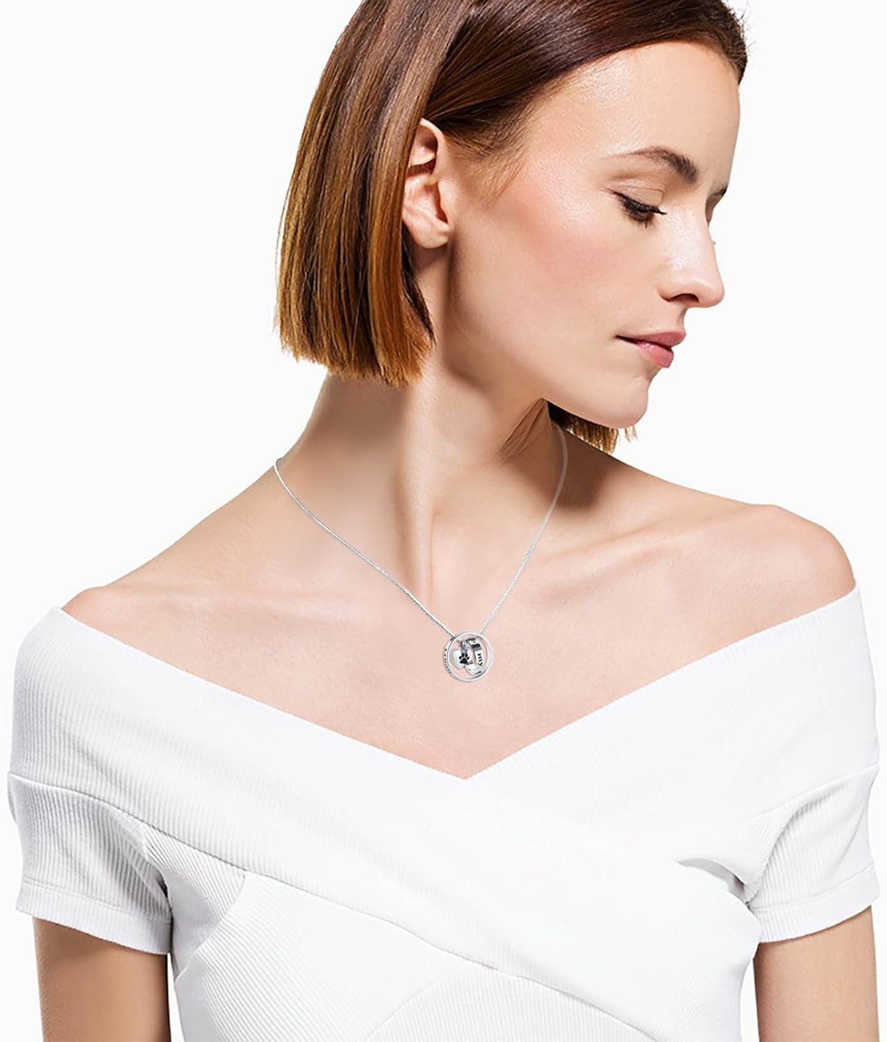 Memorial Jewelry Forever in My Heartno Longer by My Side Cremation Pet Urn Necklace Screw Opens and Lock Ashes Pendant Jewelry for Dog Cat (Silver) - Black image number 3