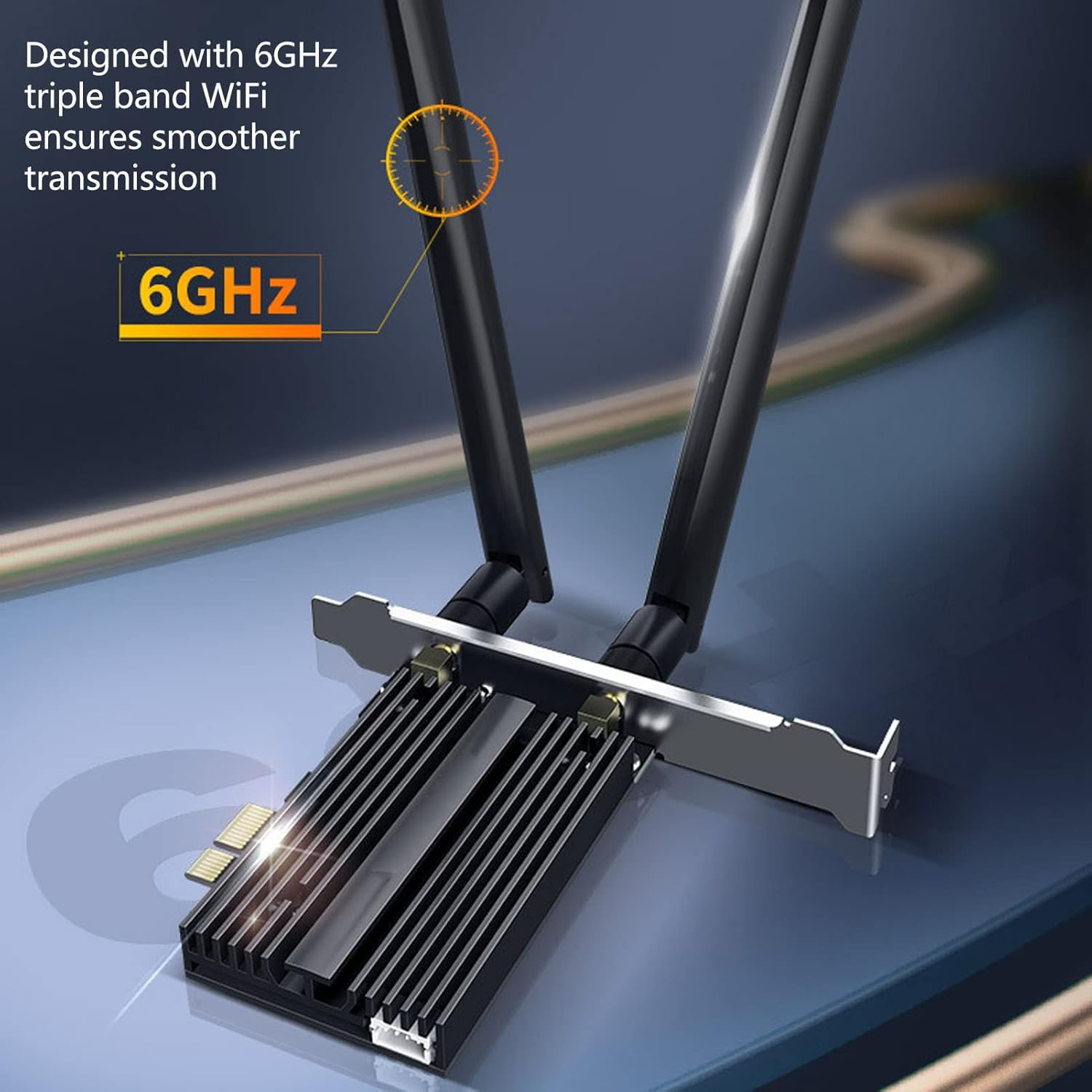 Wifi 6 Pcie Wifi Card for Desktop PC AX210 PRO, Tri Band Wireless Adapter with Bluetooth 5.2, WPA3, IEEE802.11AX Dual Band Wireless Internal Network Card image number 2