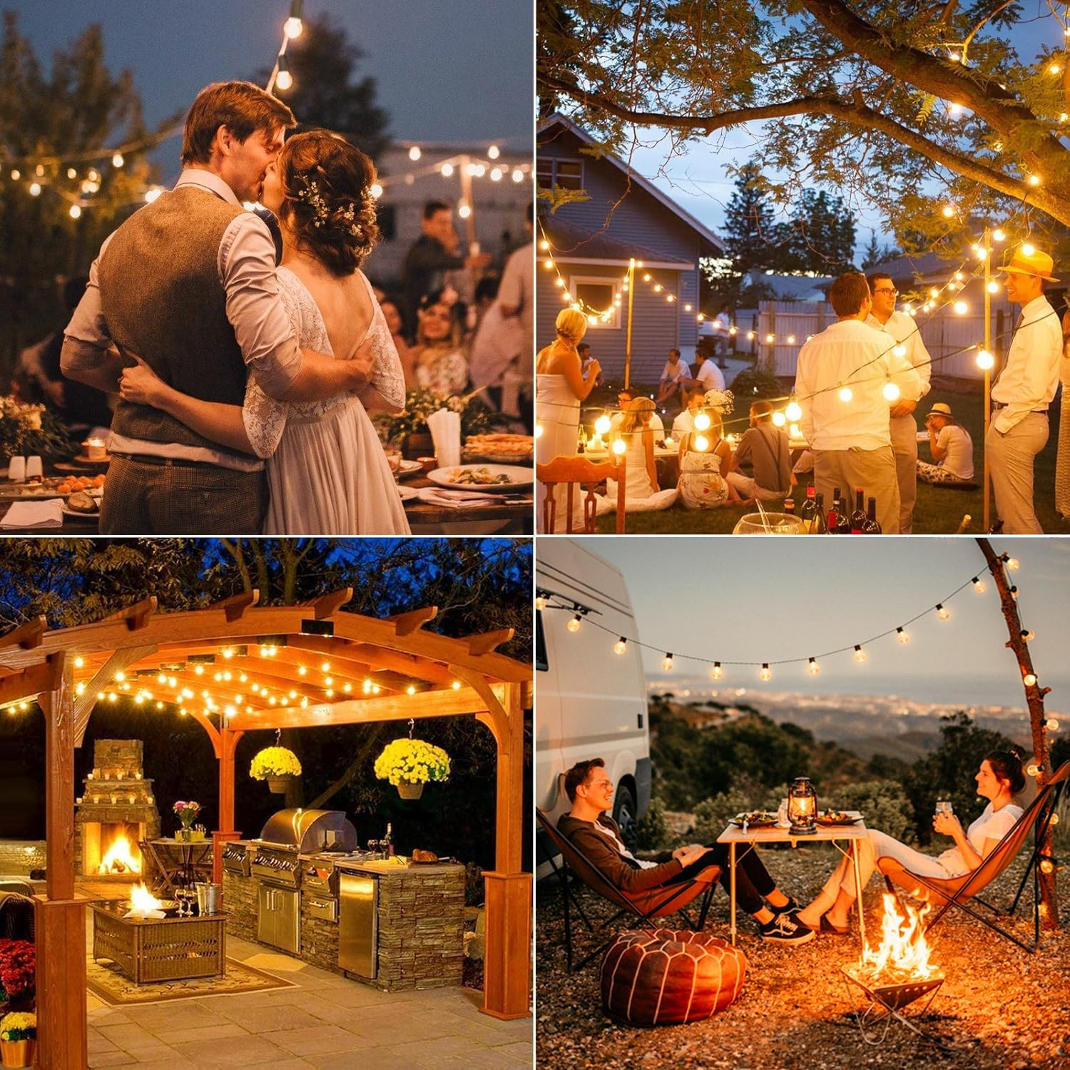 Roccar Solar String Lights Outdoor,15M Solar Festoon Lights Outdoor with 25+1 Shatterproof Waterproof Bulbs,Outdoor Solar Fairy Lights for Patio Porch Garden Backyard Pergola Bistro image number 5