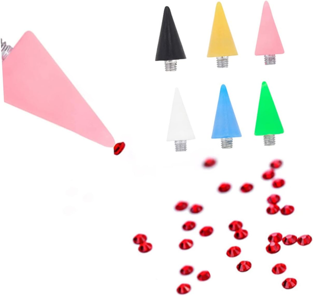 Baluue Acrylic Dotting Pen Replacement Head Set 3Pcs Green Nail Art Tools for Manicure Wax Head Dotting Pen for Rhinestones Picking and Diy Nail Designs - Green image number 3