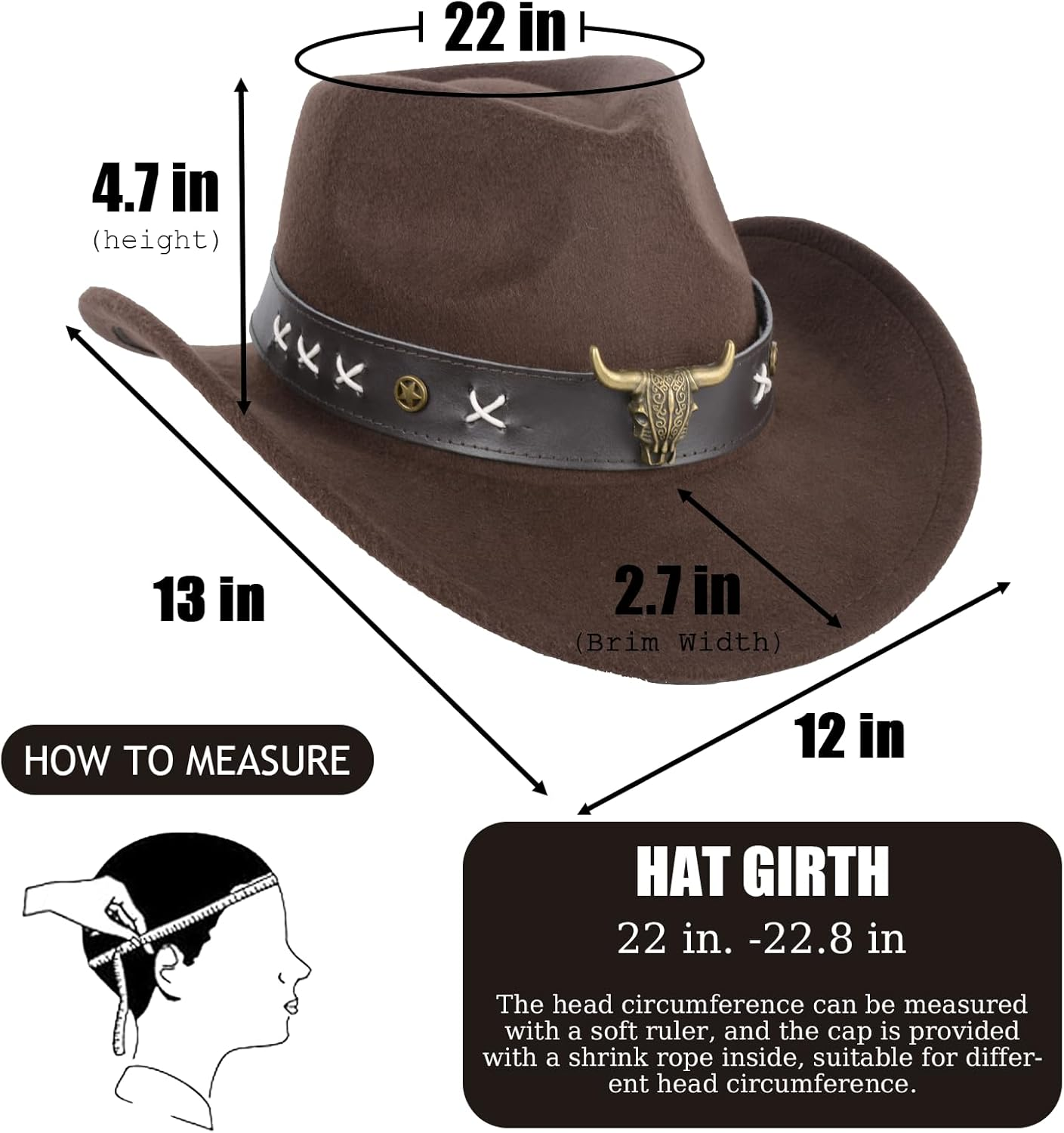 Cowboy Hat Wide Brim Tilted Edge Stylish Western Hat Ethnic Style Tibetan Felt Hat Vintage Wool Hat with Belt Design for Men and Women Classic Cowboy Hats for Women and Men Fashionable and Elegant image number 2