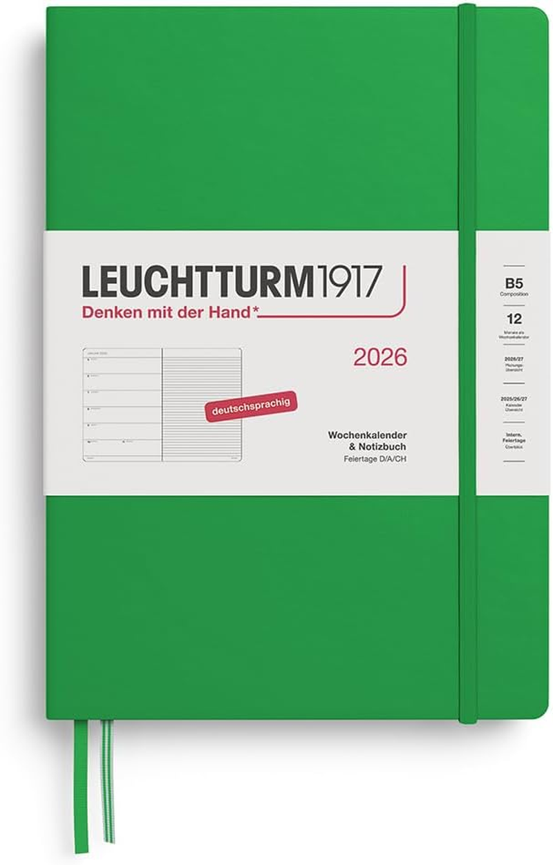 LEUCHTTURM1917 372460 Weekly Calendar & Notebook Master (A4+) 2026, 12 Months, Port Red, German image number 6