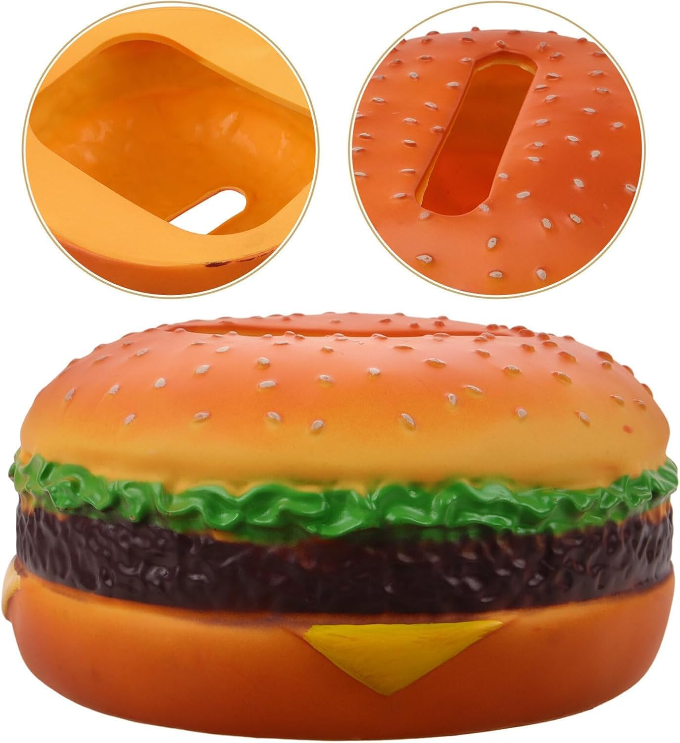Burger Tissue Box Cover, Hamburger Shaped Tissue Holder Creative Tissue Storage Box Napkin Dispenser for Home Office Desk Restaurant Decoration
