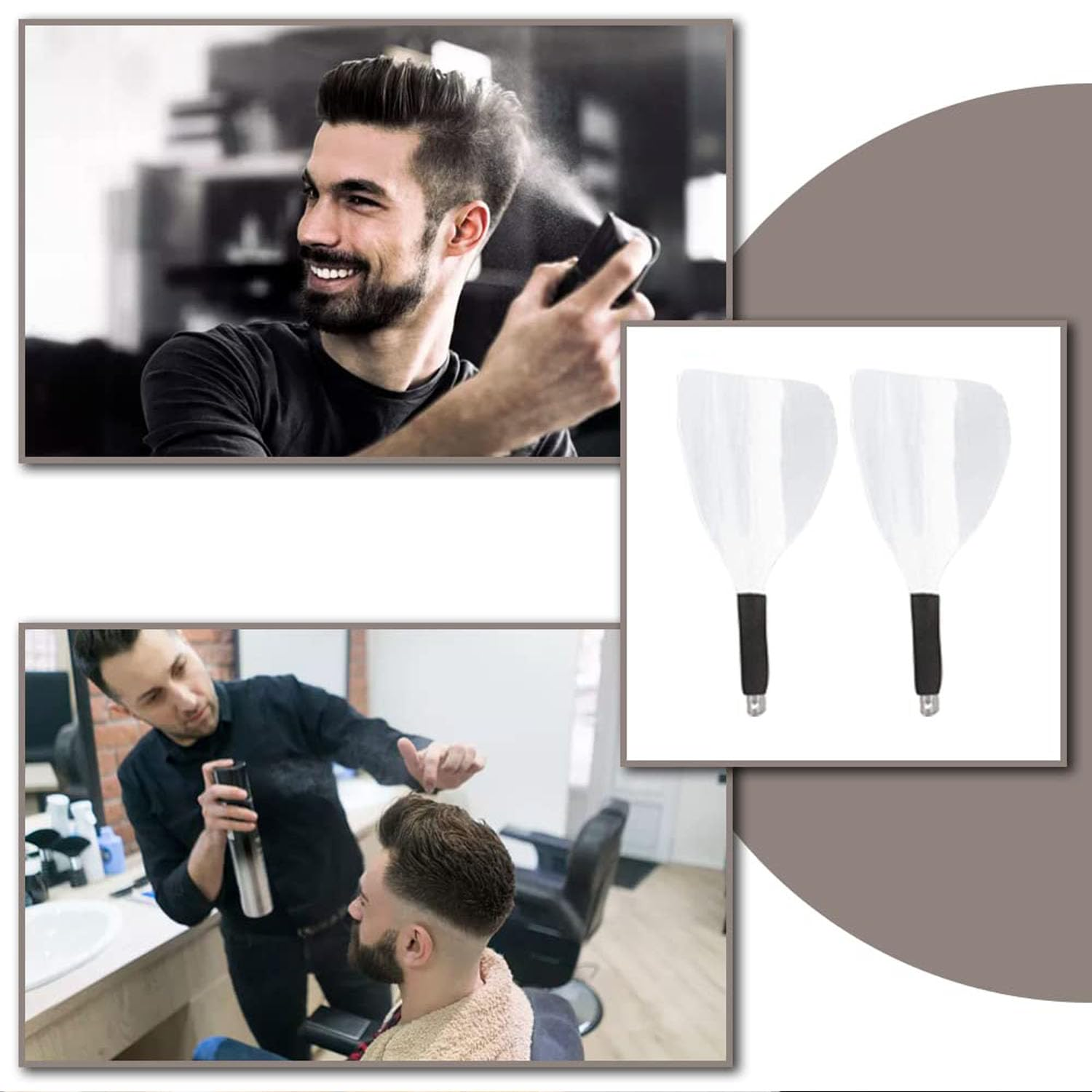 Paifeancodill Face Shield for Hairspray, Plastic Pro Barber Faces Shield, Handheld Hairspray Face Shields, Reusable Faces Protective Cover for Hairdresser Tools Protects Face during Hair Coloring image number 5