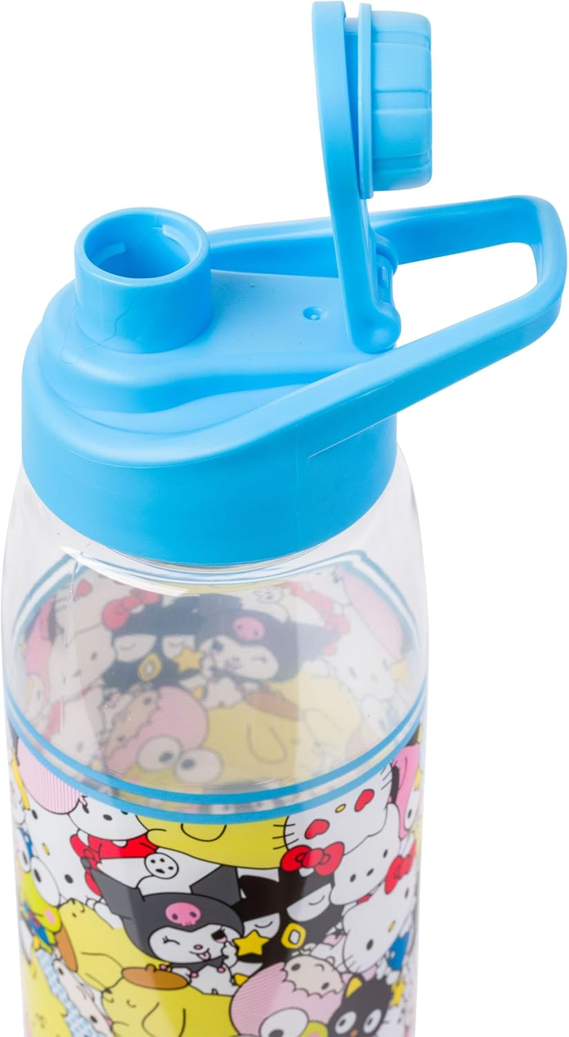 Silver Buffalo Sanrio Hello Kitty and Friends Featuring Badtz-Maru, Keroppi, My Melody, Pochacco, Chococat, Pompompurin, Kuromi, and Little Twin Stars Water Bottle with Screw Lid, 28 Ounces - Bratz Doll Star Set image number 7