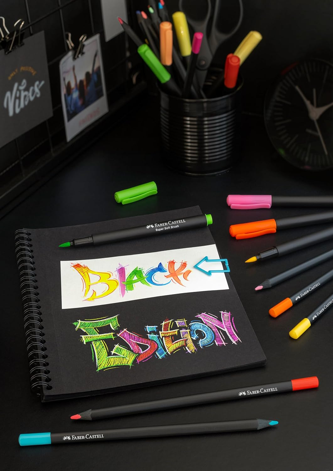 Faber-Castell 116452 Black Edition Brush Pen Set (20 Pieces) image number 3