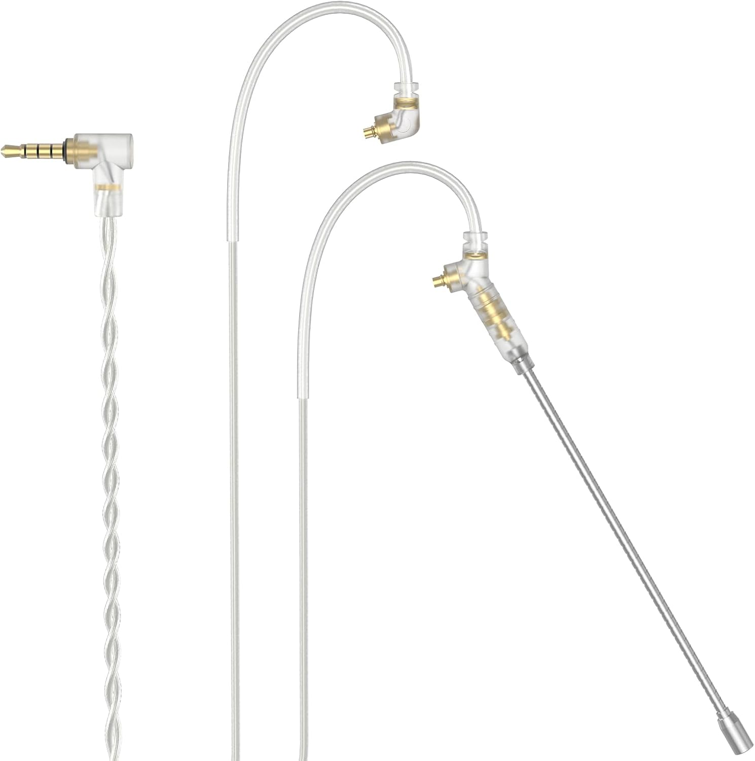 Cubilux 3.5Mm MMCX Cable with Boom MIC, MMCX Replacement Cord with Microphone for SE215, SE315, SE425, SE535 and More, 4 Feet image number 1