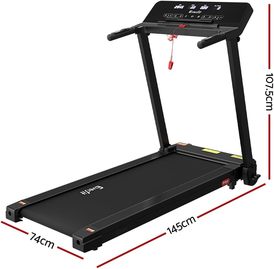 Everfit Treadmill Electric Treadmills with 420Mm Running Belt, Folding Walking Pad Foldable Machine Exercise & Fitness Equipment, with up to 14Km/H Speed for Home Gym Workout Black image number 4