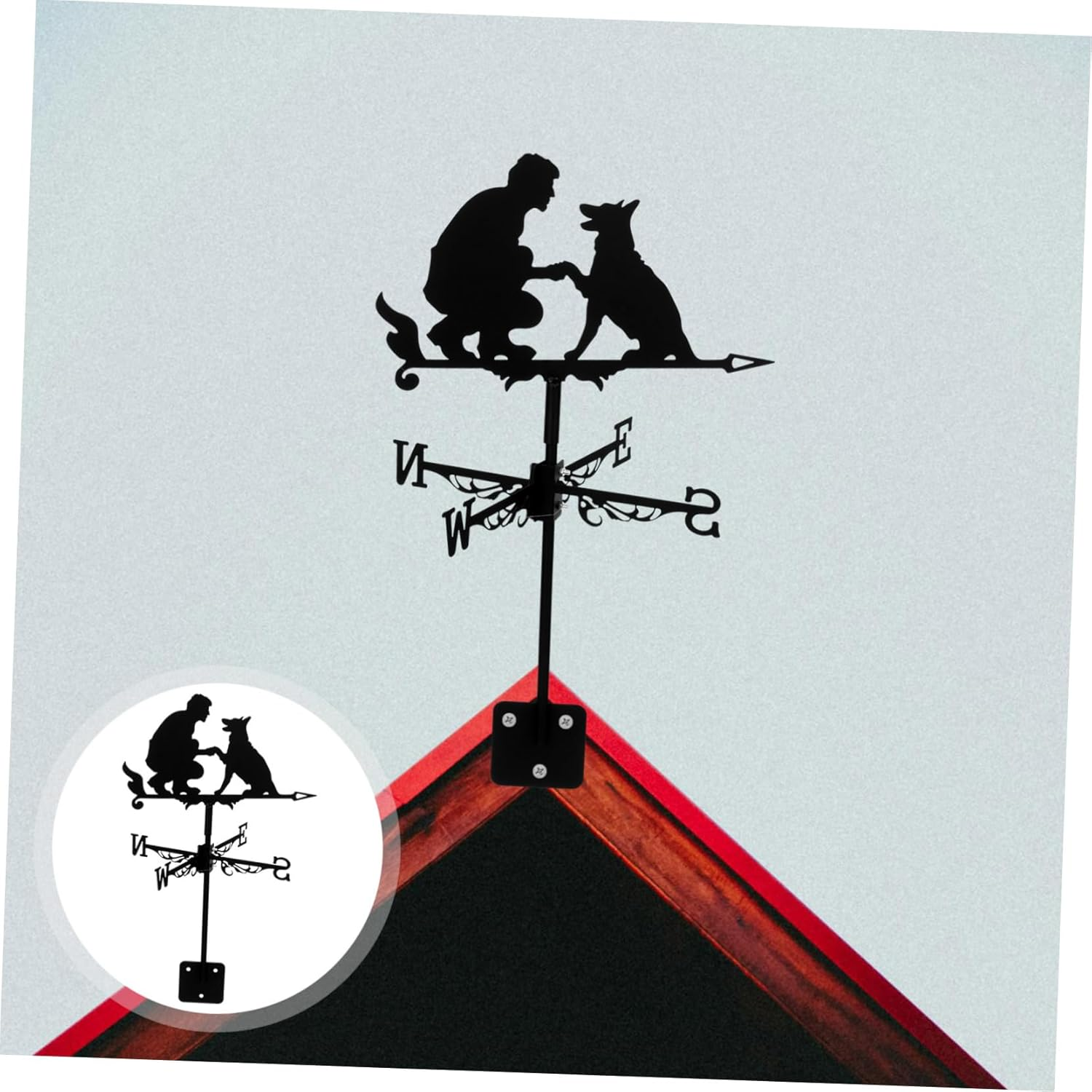 CAXUSD Garden Decor Weather Vane Large Weather Vane Wind Indicator for Yard Decorative image number 5