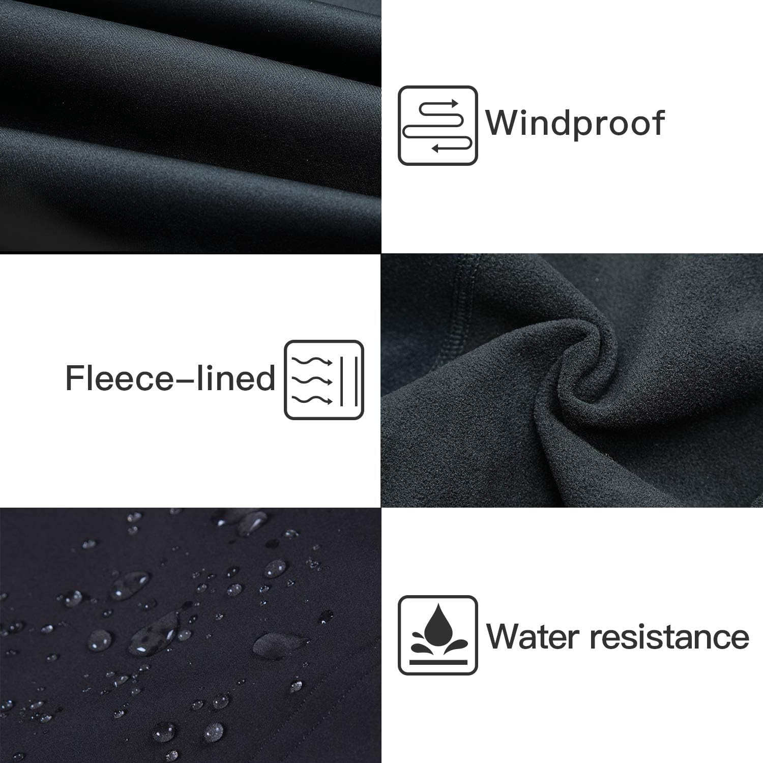 Souke Sports Men'S Winter Cycling Jacket Warm Windproof Running Thermal Windbreaker Bike image number 3