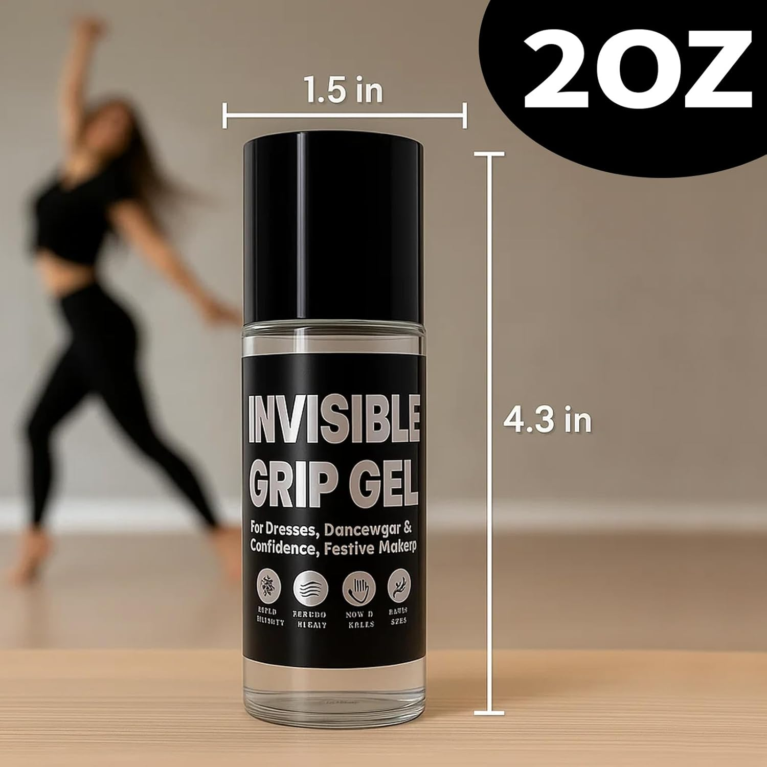 Anti-Slip Roll-On Glue for Clothes, 2Oz Invisible Fashion Adhesive for Dancers, Clothing Grip Solution for Legs, Socks, Costumes &ndash; Sweat Resistant, Residue-Free, Strong Hold image number 6