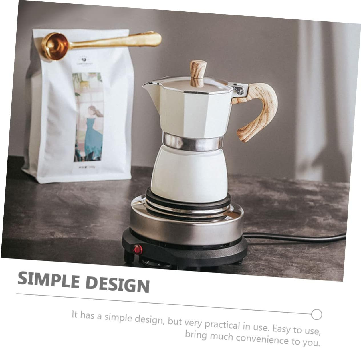 VINTORKY Aluminum Pot Hand Brew Coffee Maker Portable Espresso Pot Dripper for Tea House