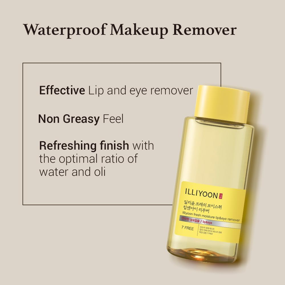 Illiyoon Fresh Moisture Lip and Eye Makeup Remover(300Ml/10.14 Fl.Oz) Instant & Gentle Waterproof Makeup Remover, Non-Greasy with Naturally Fermented Yuzu Extract, Fragrance and Paraben-Free image number 5