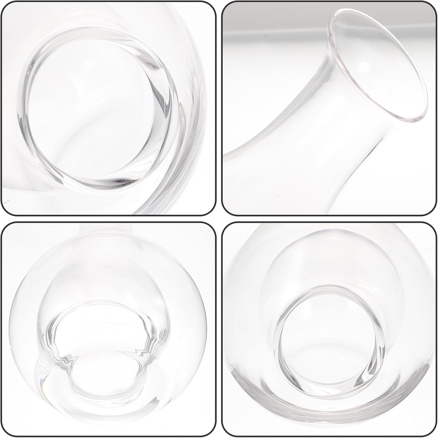 NOLITOY Glass Wine Decanter Liquor Divider Glass Pitcher with Concave Ice Holder 13Oz for Casual Gatherings image number 6