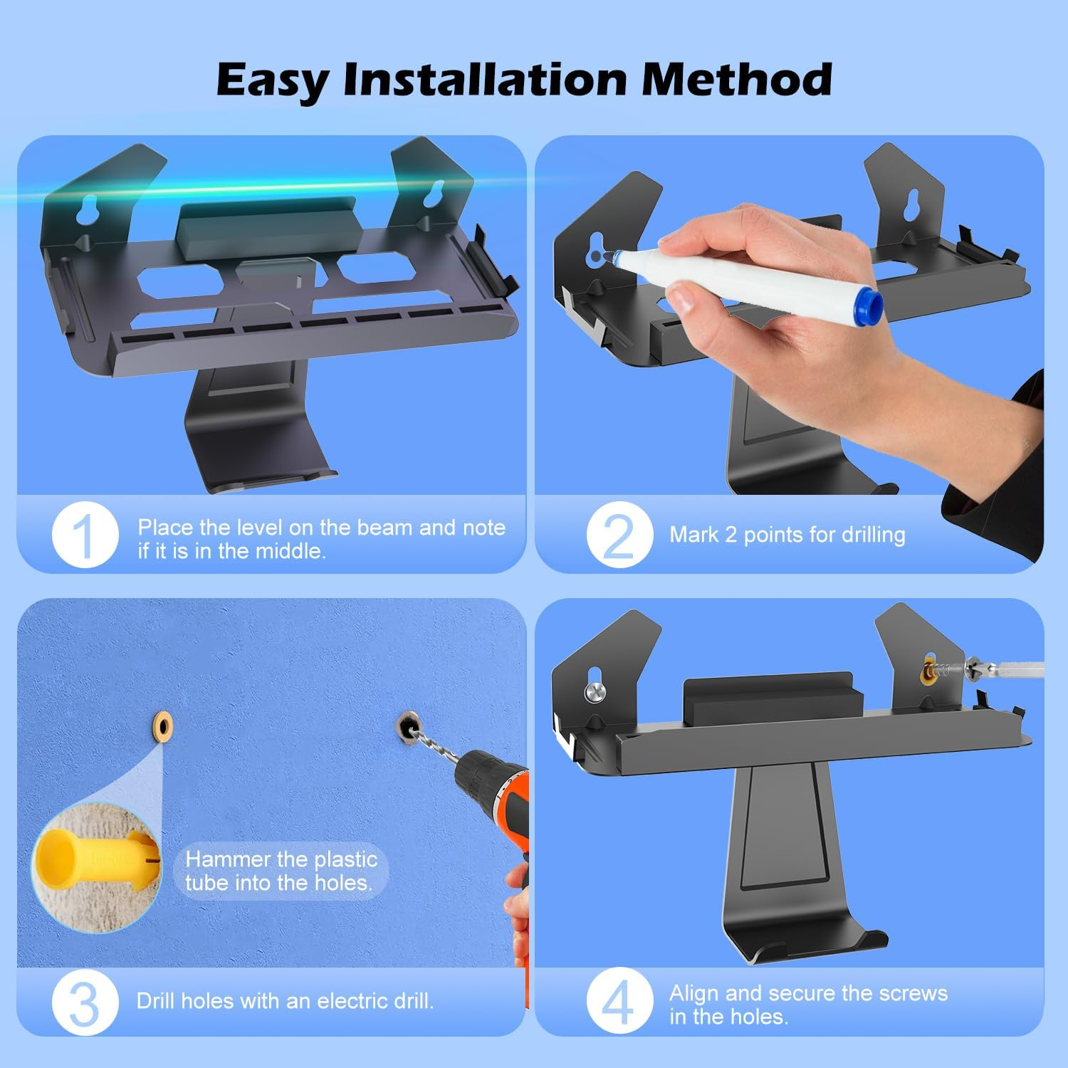 ZONEY Metal Wall Mount for Nintendo Switch 2 Console 2025, Switch 2 Organizer Shelf Base Kit behind Tv,Switch 2 Accessories with 7 Card Slots and 4 Joy-Con Hanger, Compatible with Switch 2/Oled/Switch image number 2
