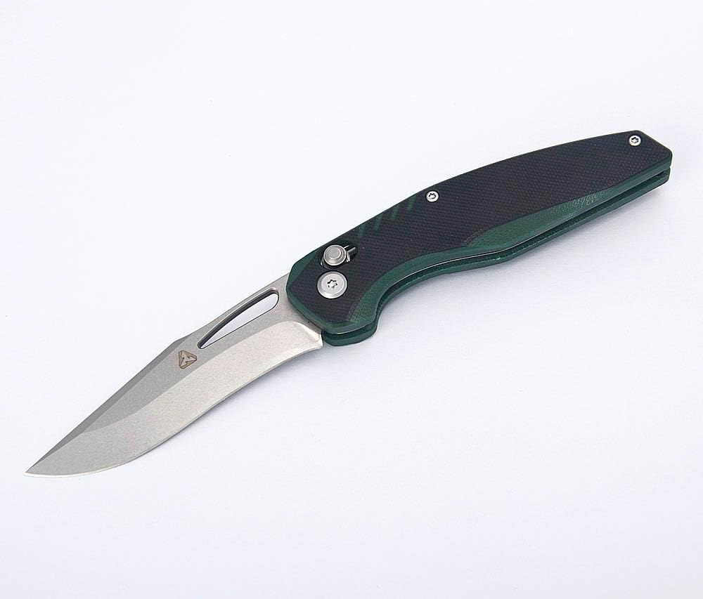 SAMFUNG Pocket Folding Knife, 3.1&rdquo; D2 Steel Blade, G10 Handle, Small EDC Knife with Pocket Clip for Everyday Carry Great Gifts for Men Women (Black + Green) image number 3
