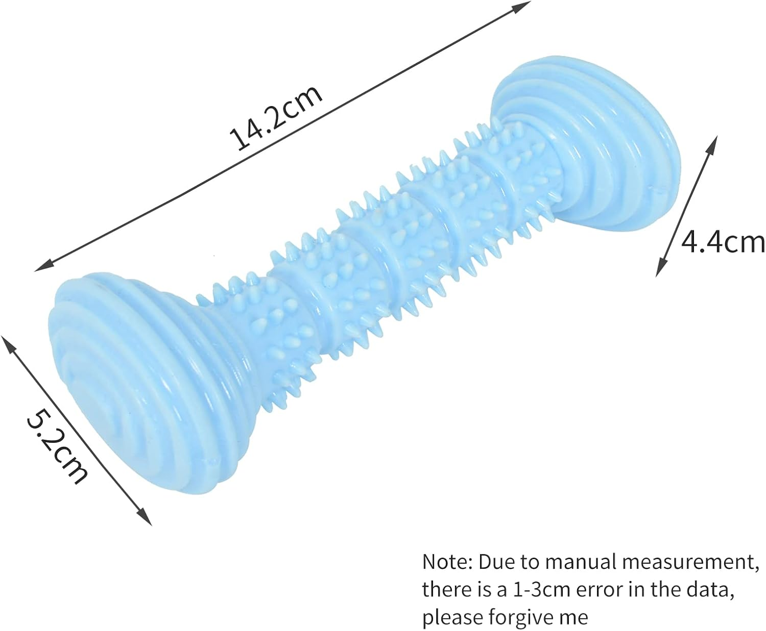 Pack of 2 Dog Chew Toy, 13 Cm Hard Rubber Chew Toy with Convex Design for Small and Medium Dogs, Teeth Cleaning and Gums, Dog Toothbrush, Dog Accessories for Dogs (Blue + Pink)