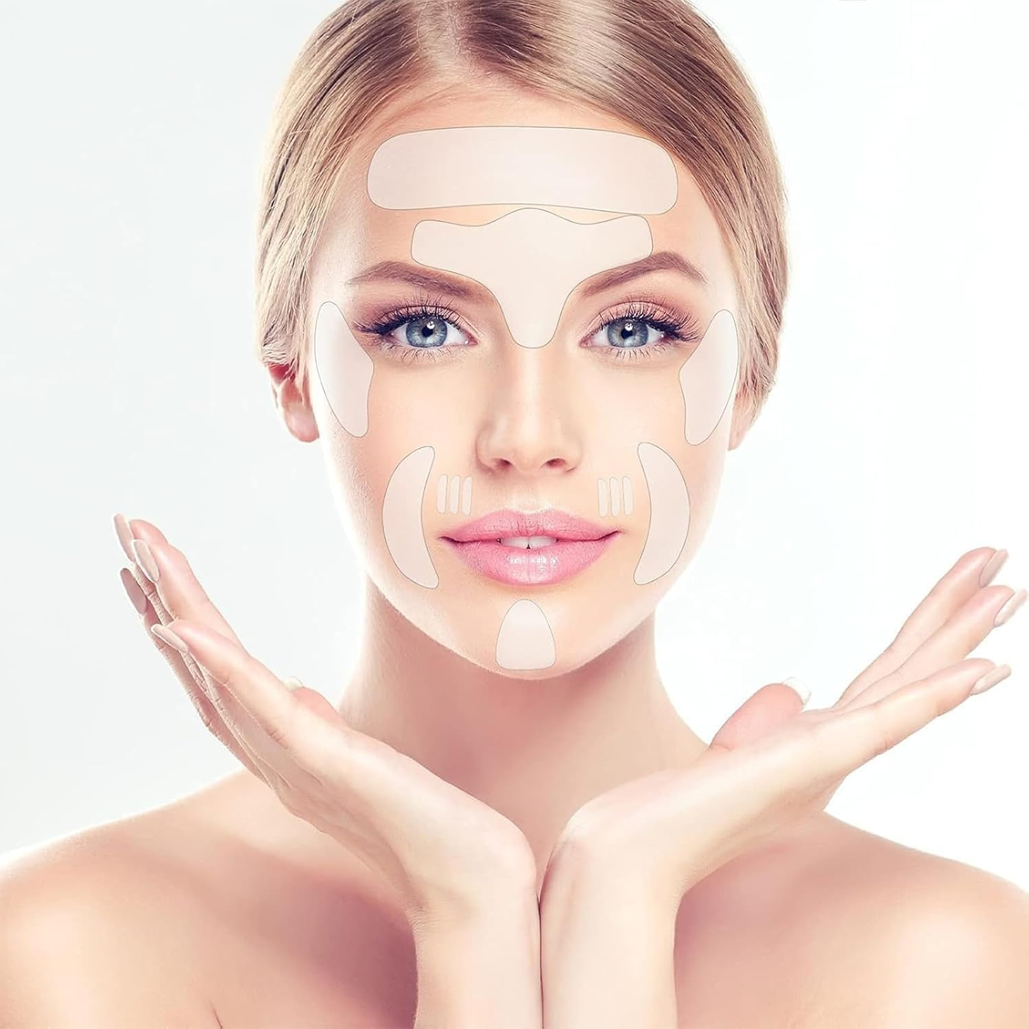 32 Pcs Face anti Wrinkle Patches Set,Reusable Silicone Anti-Aging Patch Washable anti Wrinkle Pads for Reduce Forehead, Cheek, Lip, Eye, Neck, Chin, Chest Wrinkles image number 6