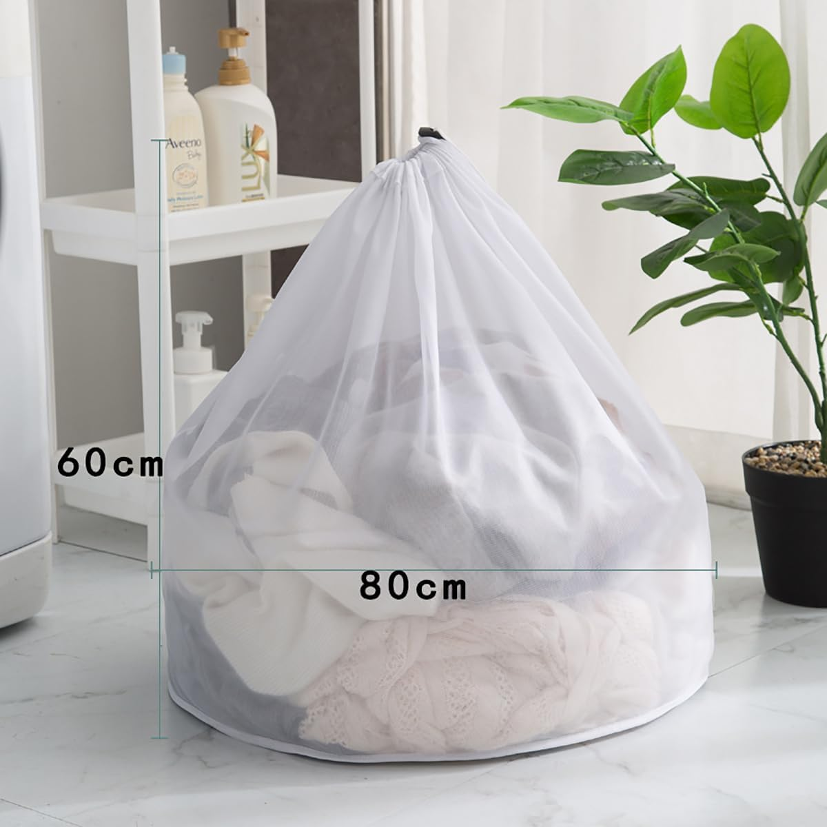 2 Pcs Large Mesh Laundry Bag with Drawstring,23.6&times;35.4Inch Washing Bag Coarse Net for Washing Machine image number 4