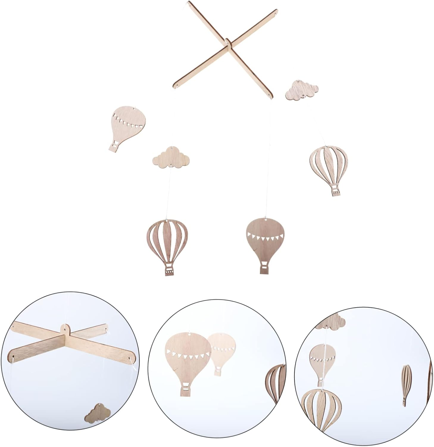 2Pcs Hot Air Balloon Wind Chimes Boys and Girls Decor Photo Prop Mobiles image number 1