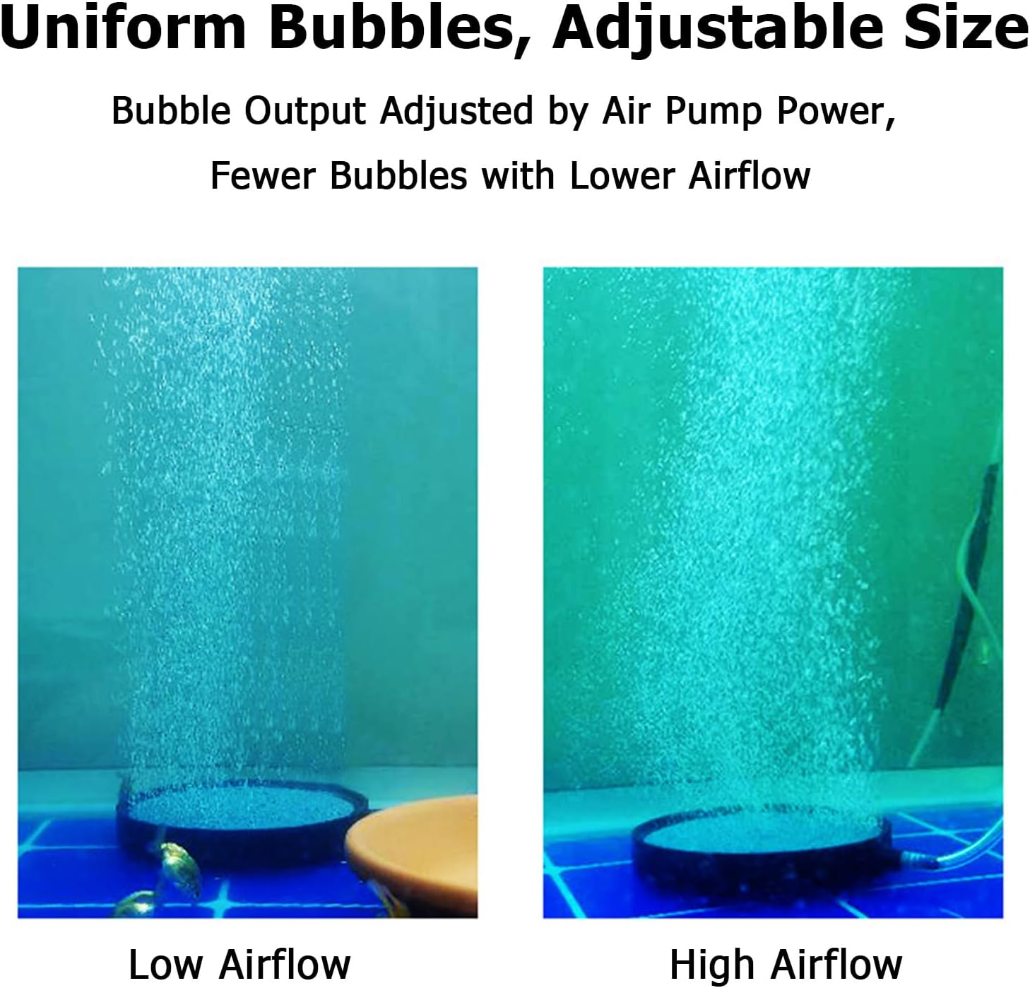 Aquarium Air Stone Diffuser - 4 Inch round Bubble Stone for Fish Tanks & Hydroponics, Air Stone Forfish Tank Bubbling Release Aerator,Aquarium Aerator Air Stones Hydroponics Air Pump image number 5