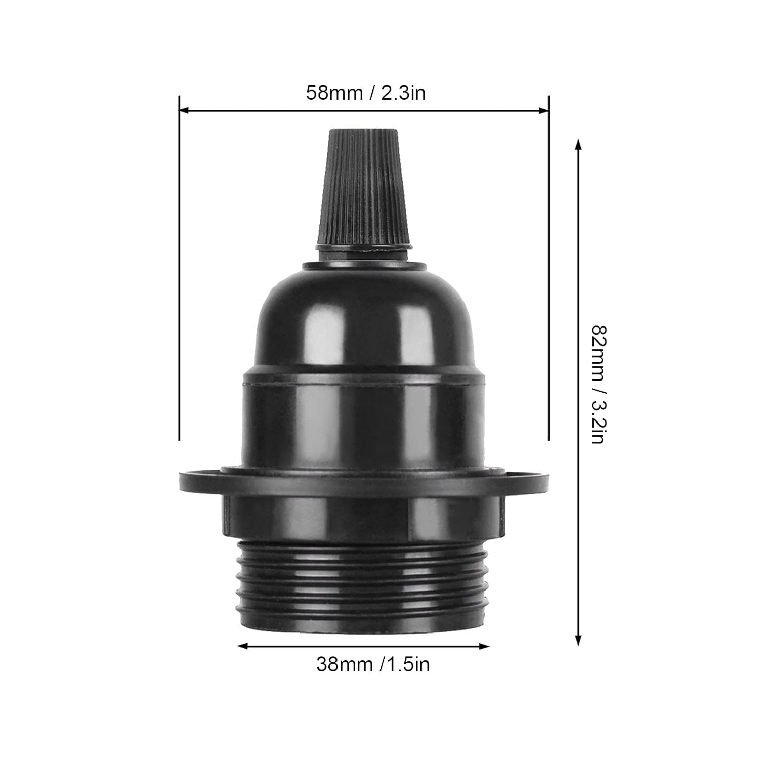 Threaded Lamp Socket, Hotel Decorative Light Accessories, Vintage Holder Black Screw, External Thread Retro E27 Bulb Holder DIY Pendant for Home Living image number 4