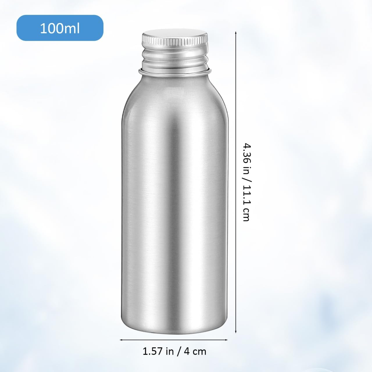 3Sets 100Ml Aluminium Travel Bottles Empty Metal Travel Bottles with Cap for Toiletries Lotion Shampoo Cosmetic Essential Oils image number 2