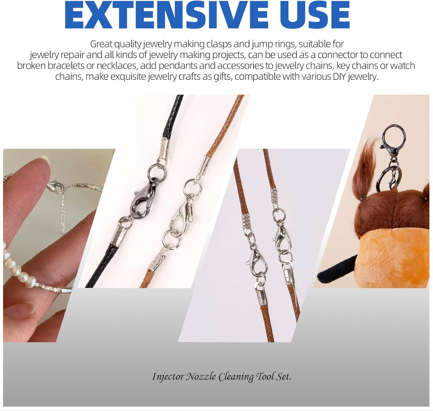 Glarks 170Pcs Bronze Lobster Claw Clasp with Open Jump Rings Kit 10Mm 12Mm 14Mm 16Mm 18Mm Necklace Clasps for Bracelet Necklace Jewelry Making - Gunblack image number 3