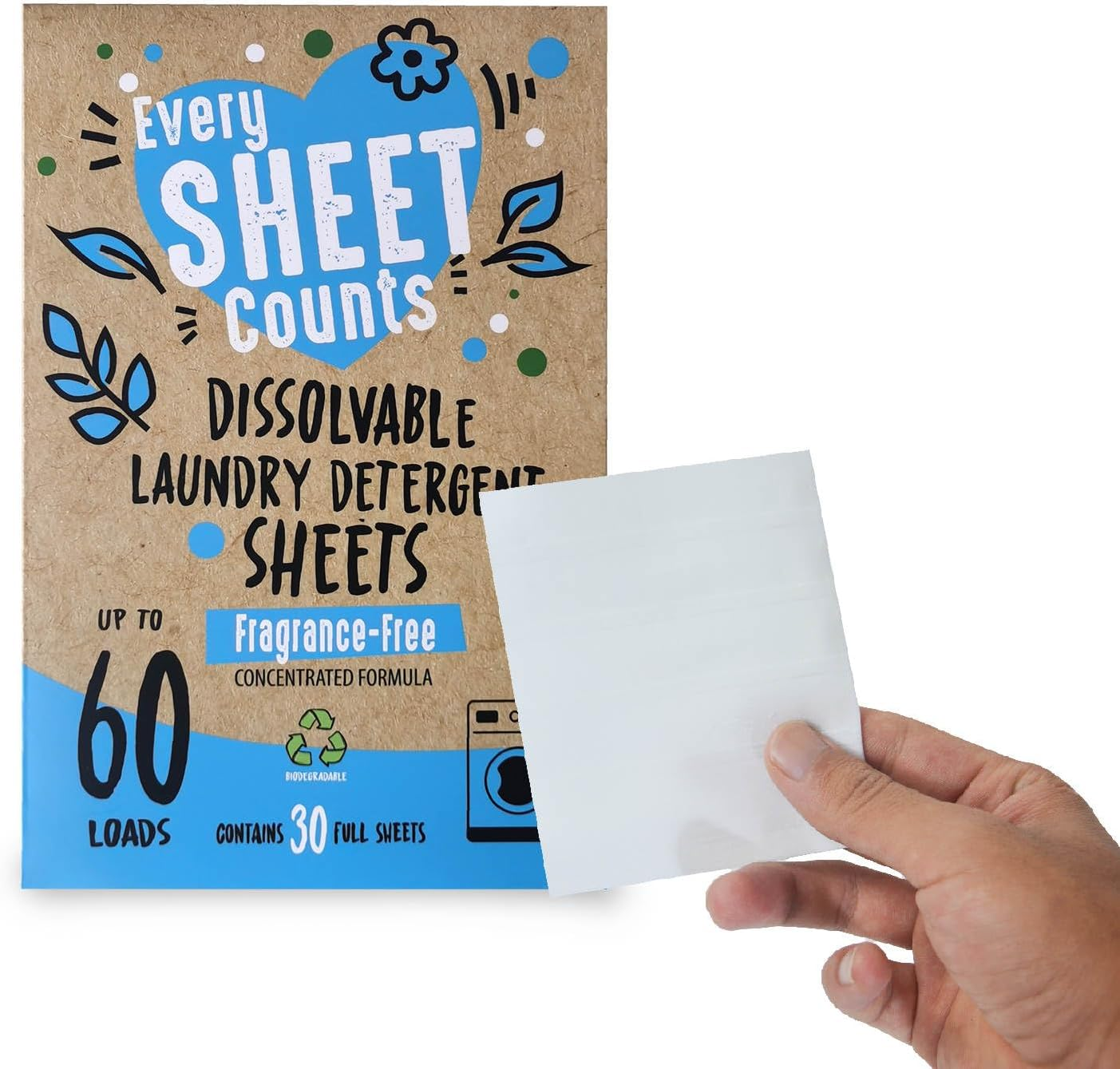 Laundry Detergent Sheet, Fragrance Free, Biodegradable, Eco Friendly, Travel Size image number 1