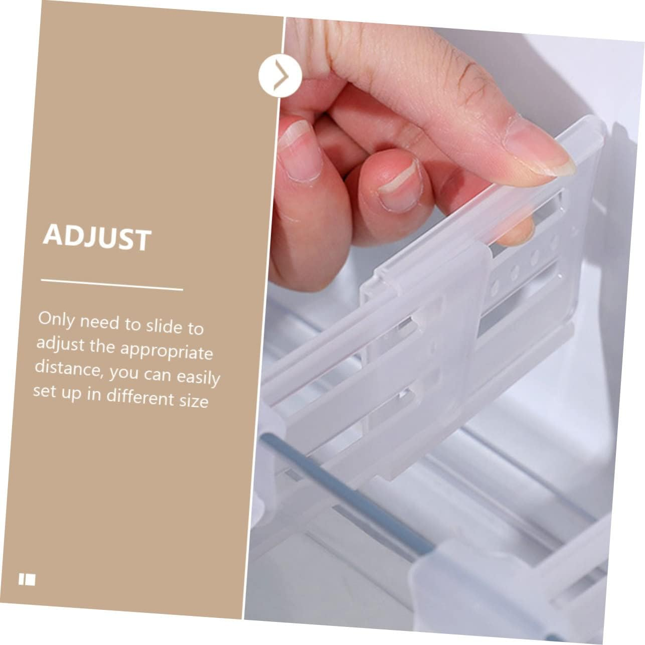 NUOBESTY 3Pcs Adjustable Fridge Side Door Partition Plastic Divider Set, Refrigerator Space Separator for Organizing Small Items, Extendable Storage Panel for Kitchen Fridge image number 6