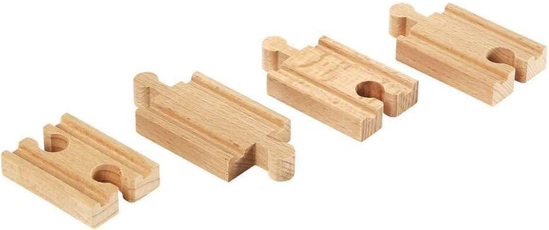 BRIO World 33333 Mini Straight Tracks 4 Pieces, Wooden Railway Track Extension for BRIO World Trains, Compact Layout Accessory, Kids Age 3+ image number 2
