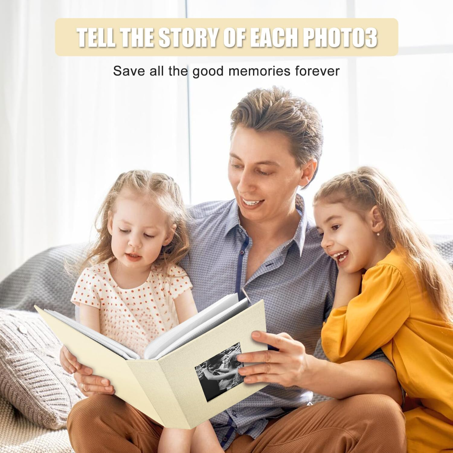 200-Pocket Photo Album 4X6 - Slip-In Picture Album with Linen Cover & Display Window, Vertical Photo Book for Wedding, Family, Baby, Anniversary & Vacation Memories (Holds 200 Photos) image number 2