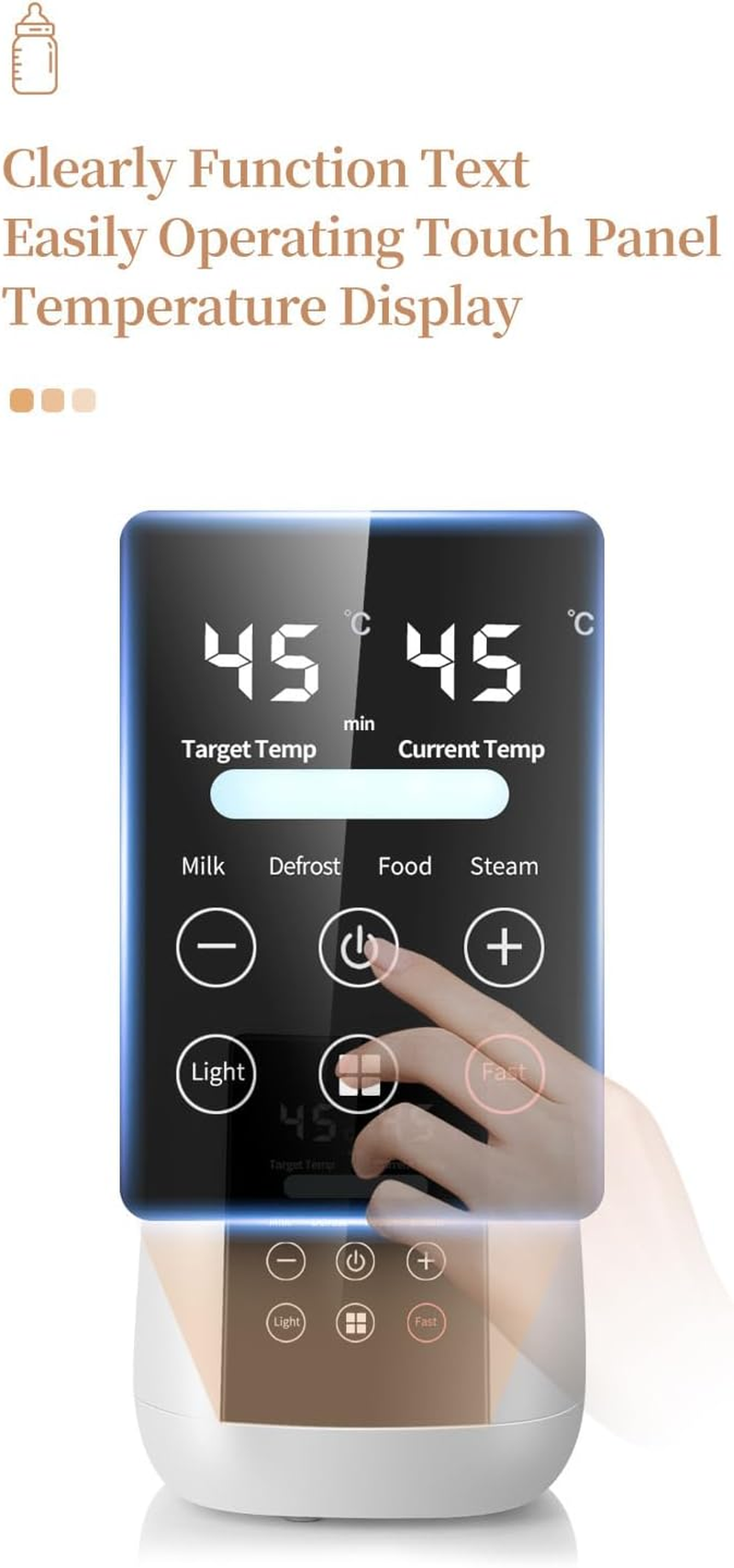 6-In-1 Multifunctional Bottle Warmer Milk Warmer, Baby Bottle Warmer Fast 48H Thermostat for Breastmilk, Formula with Accurate Temp Control, Baby Milk Warmer Food Heater with Thaw, with Night Light image number 1