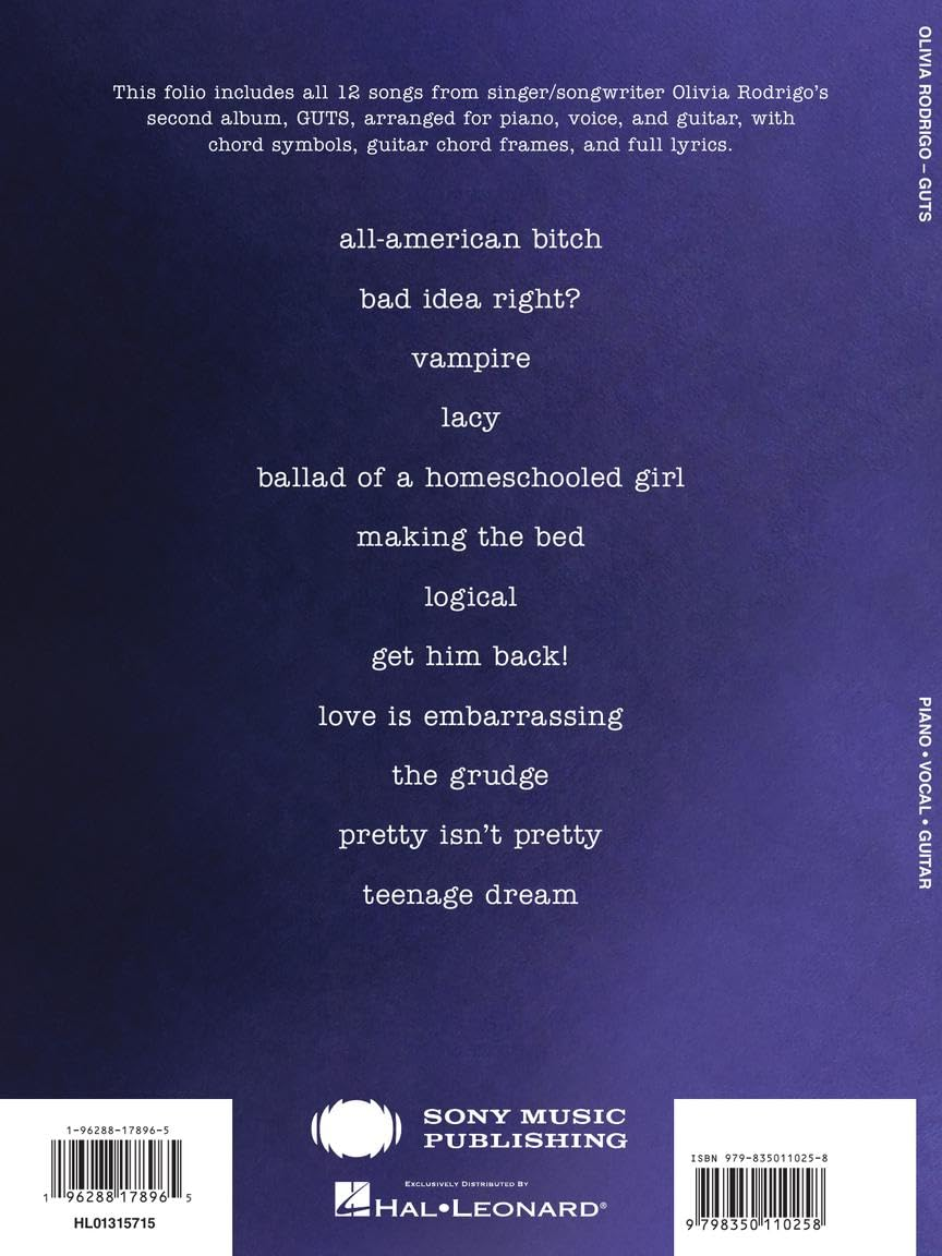 Olivia Rodrigo - Guts: Piano/Vocal/Guitar Songbook image number 5