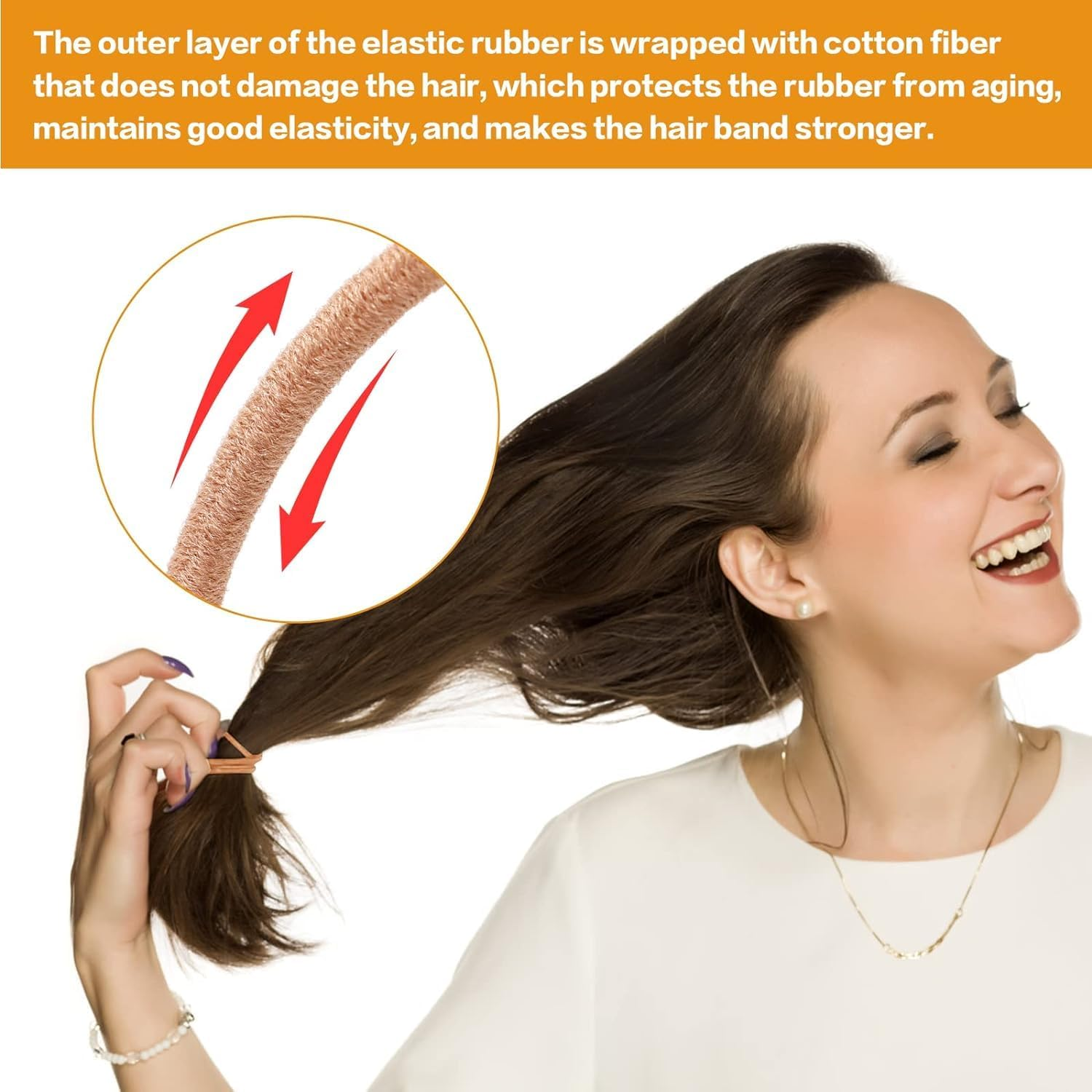 100Pcs Elastic Hair Bands, Small Elastic Hair Bobbles for Women, 2Mm Thin Hair Tie for Kids, Soft Hair Bands Withou Metal, Elastic Ponytail Holder (Pink) - Pink image number 3