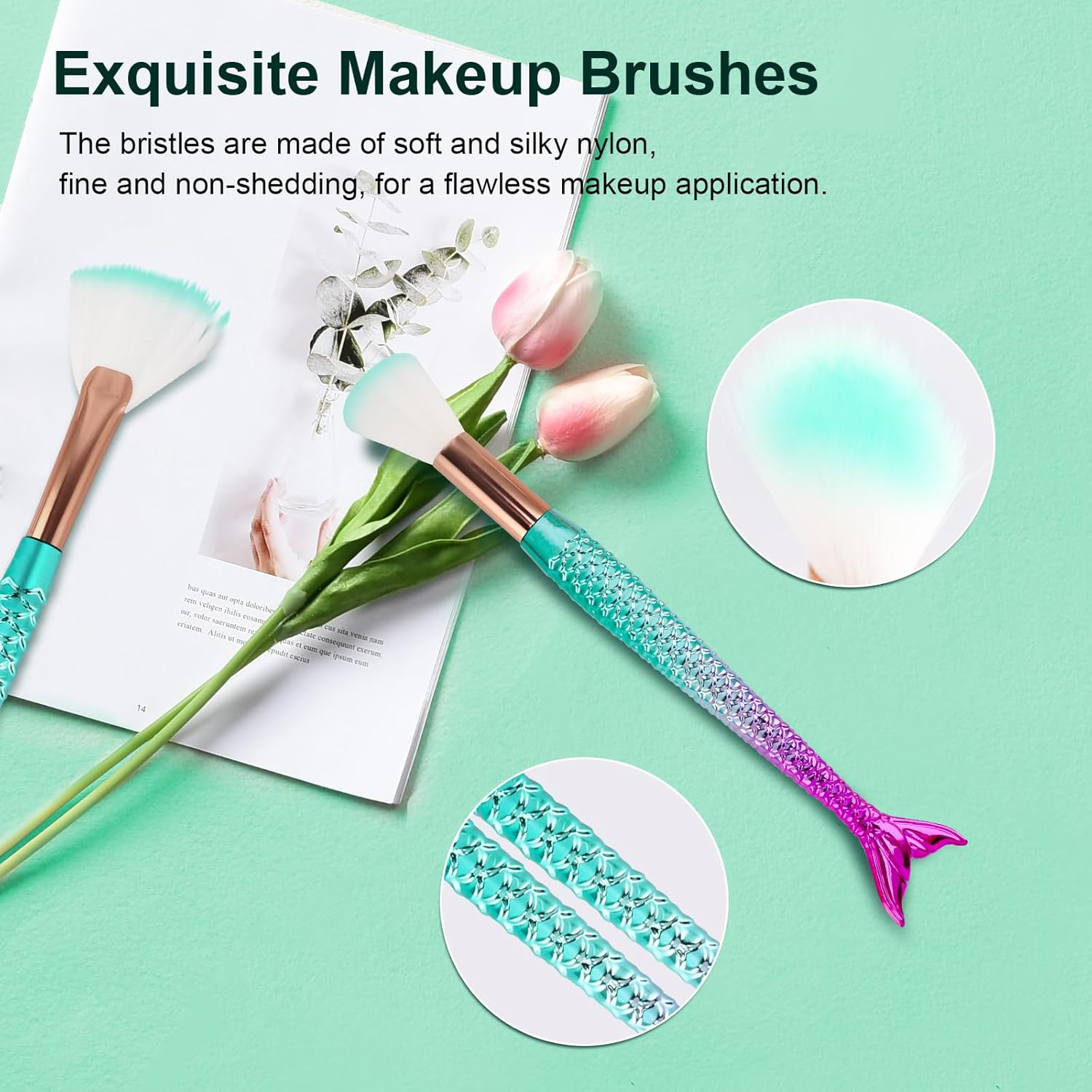 NICEMOVIC Cute Stuff for Tween & Teen Girls, 20PCS Princess Kids Makeup Brushes Sets for Girls, Teen Girl Gifts Trendy Stuff Christmas Gift Ideas Stocking Stuffers for Girls Kids Cute Make up Tool Set image number 3