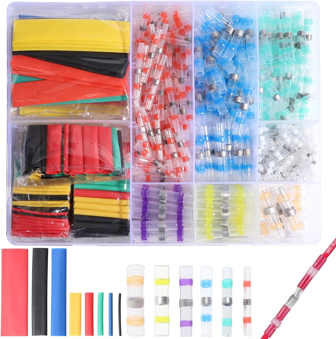 Aikoolwer Solder Seal Wire Connectors Self Soldering Shrink Butt Waterproof Insulated Electrical Terminals Marine Automotive Boat Truck Wiring Stick Solderstick Connector Kit image number 3