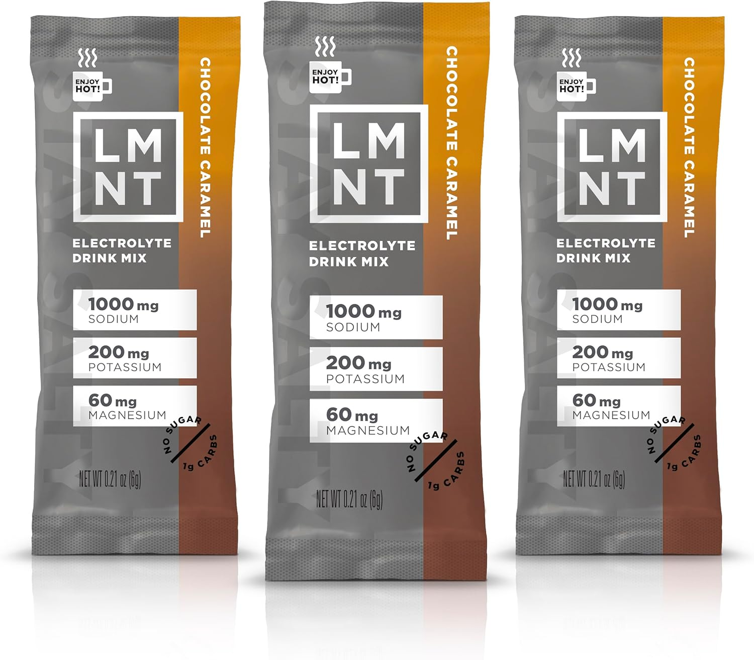 LMNT Chocolate Electrolyte Caramel Salt Sugar Free Sugar or Artificial Ingredients Suitable for Keto and Paleo 30 Sticks - Hot Chocolate and Coffee Mixer image number 3