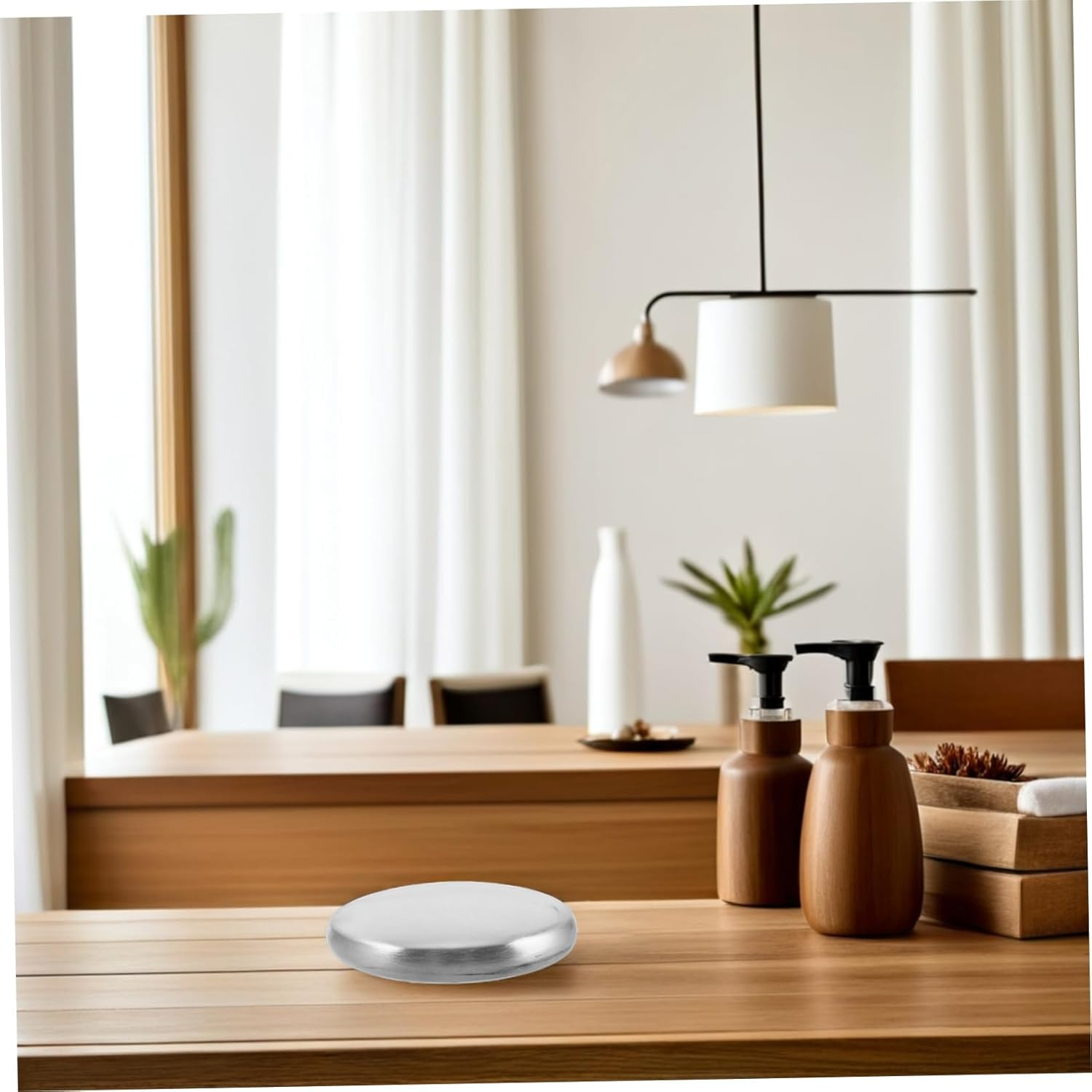 Generic 2Pcs Soap Plant Saucers Plant Pot Drainage Tray Perfume Atomizer Empty Perfume Bottle Decor Fragrance Spray Container Blank Foam Balls Silver Stainless Steel