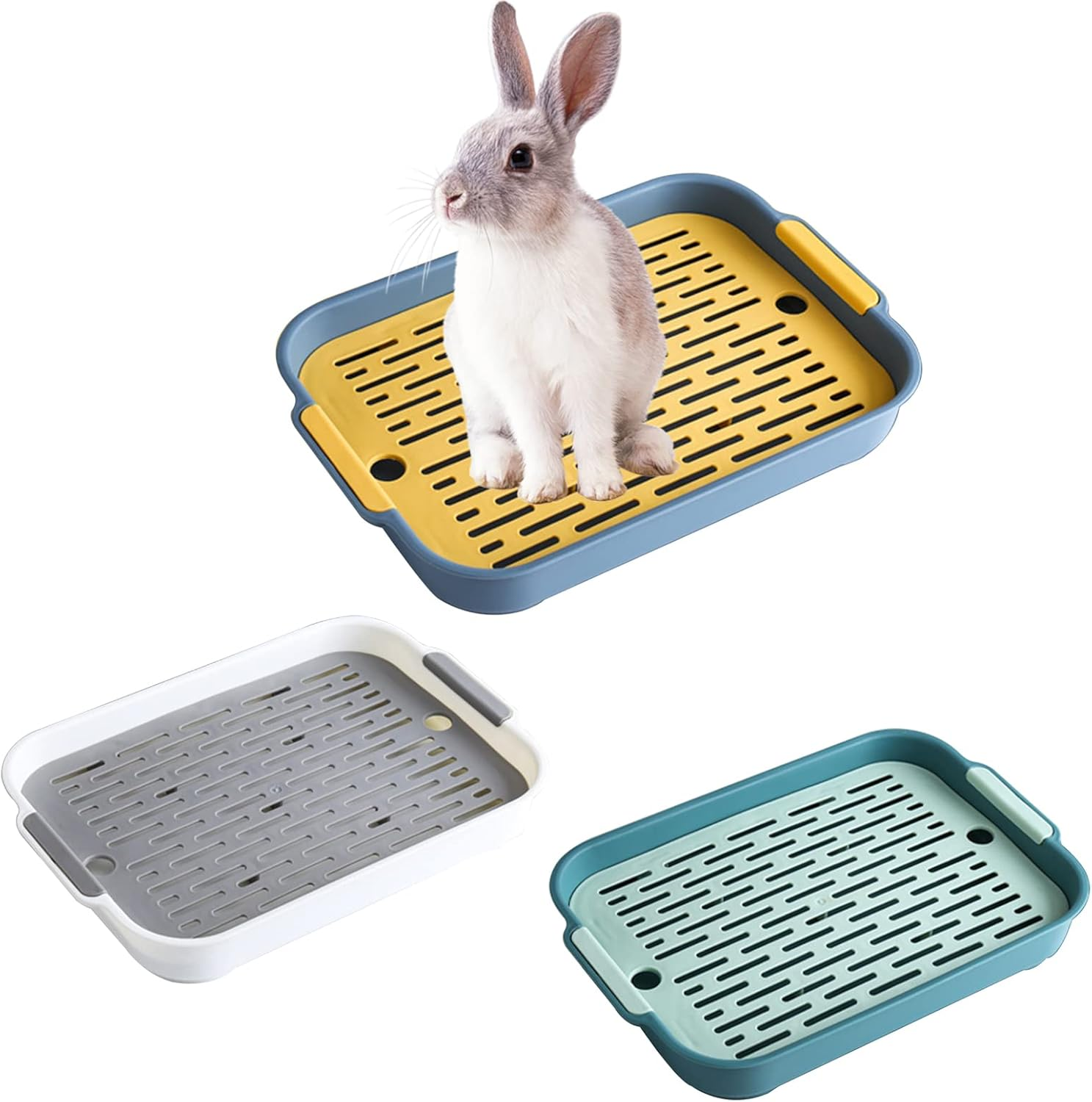 Rabbit Cat Litter Tray, Rabbit Toilet, Small Animal Cat Litter Tray, Potty Trainer, Rabbit Cage Toilet, Cat Litter Tray for Small Animals, Rabbits, Guinea Pigs (Large Dark Blue) image number 4
