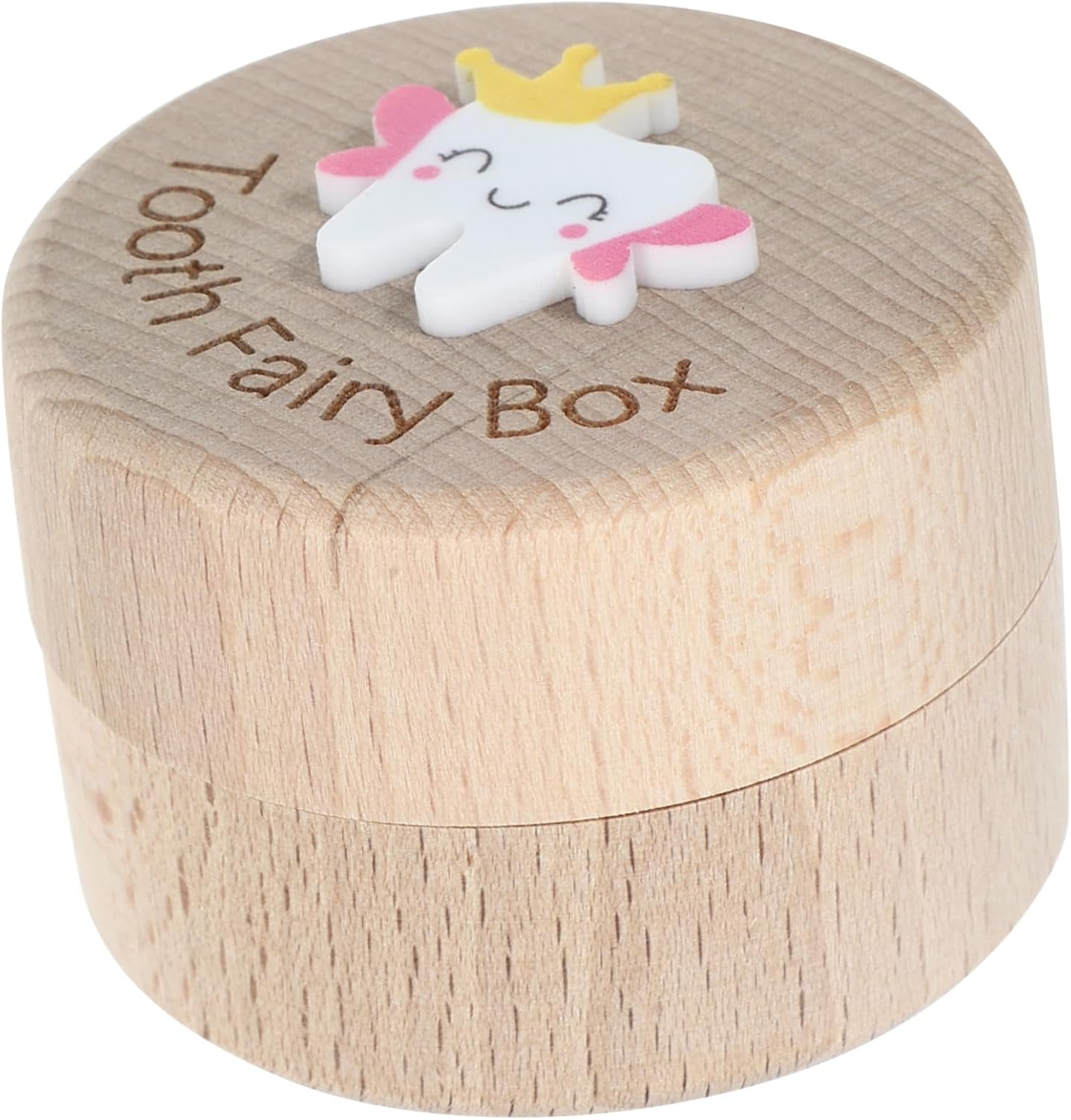 Wooden Baby Tooth Box Fairy Tooth Keepsake Storage for Boys and Girls Childhood Memory Holder image number 3