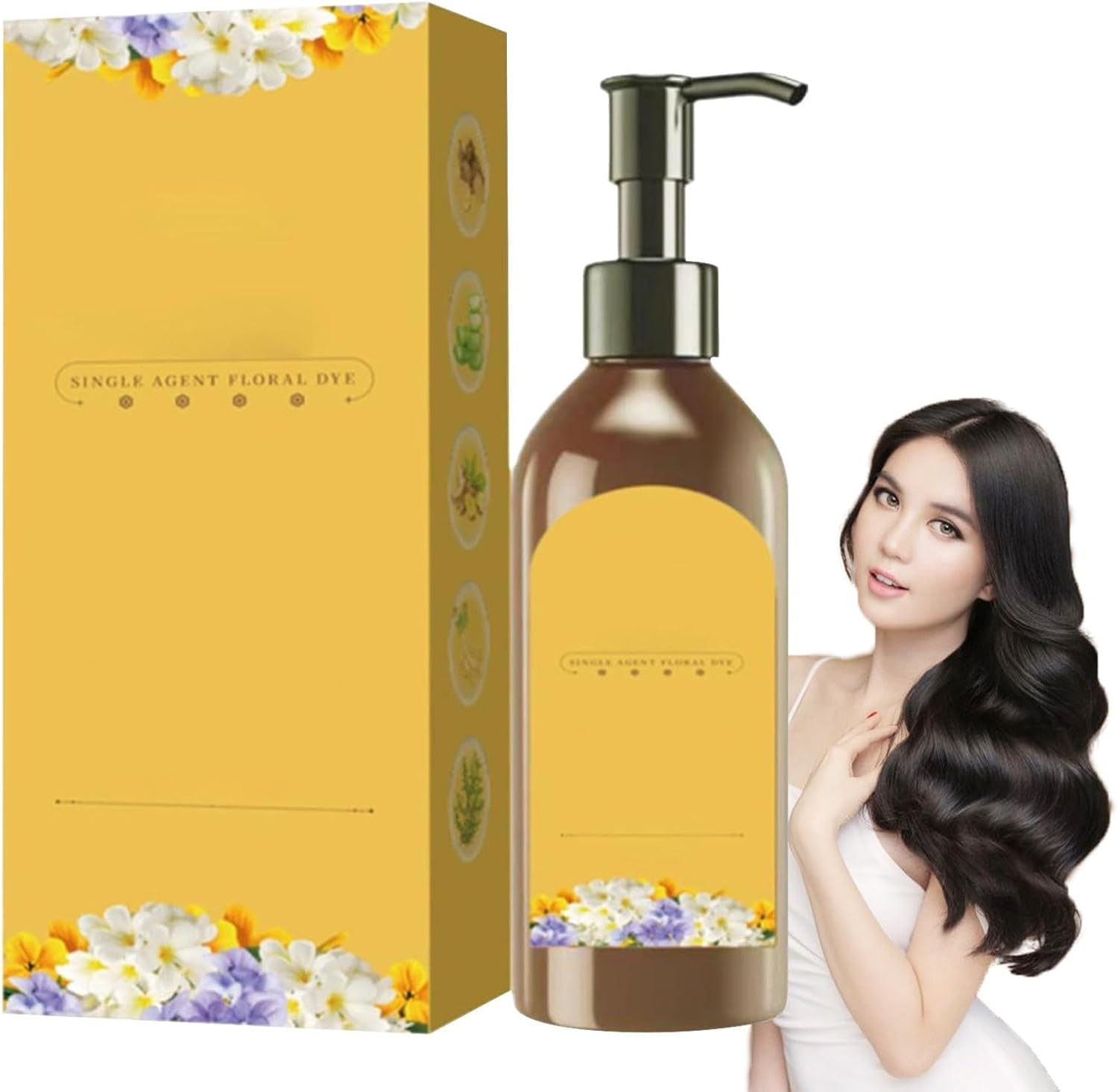 Simple Hair Enhancer, Plant Single Dose Dye, Natural Plant Hair Dye Shampoo, Long Lasting, Eye-Catching, 300Ml for Women, Elderly, Grandma image number 6