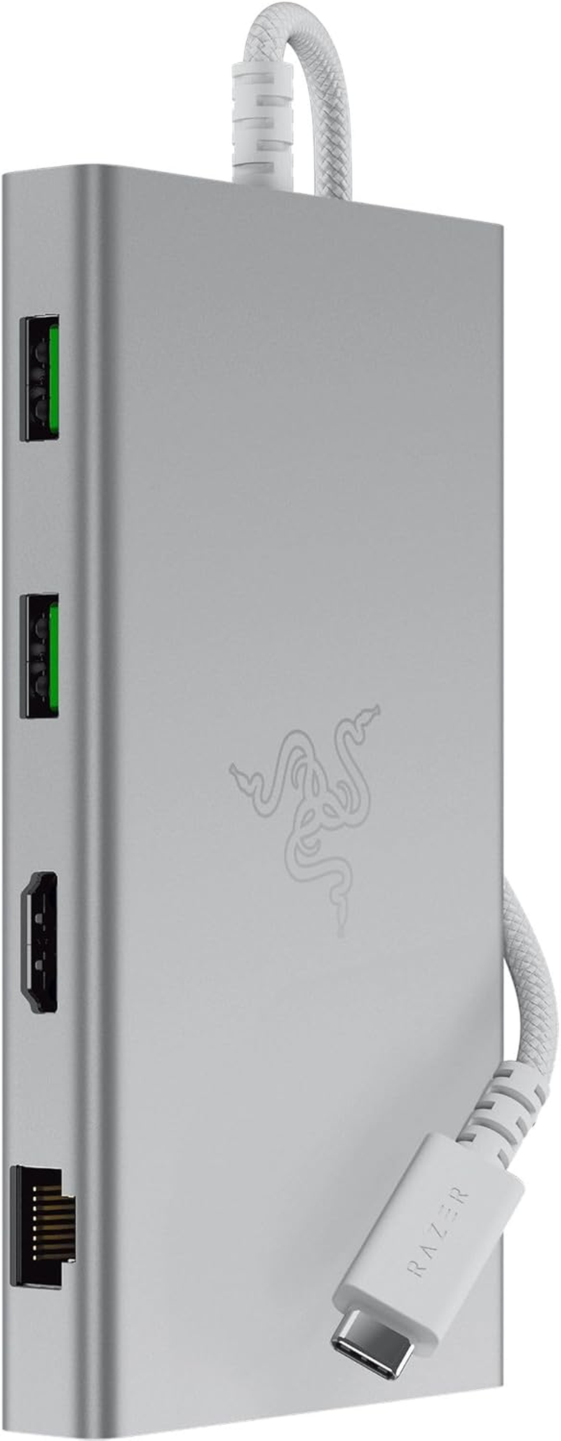 Razer USB-C Dock - 11 Ports with HDMI, Gigabit Ethernet, 3.5Mm Audio Port, USB-A & -C, Compatible with Windows and Mac (Screen Output with 4K, 7.1 Surround Sound) - Mercury White