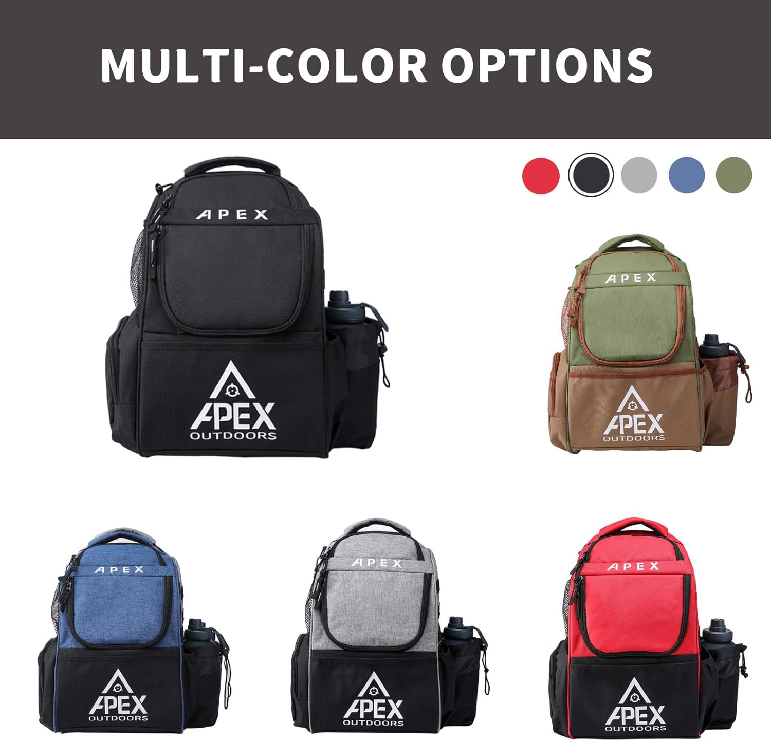 Disc Golf Bag, Disc Golf Backpack with 21+ Disc Capacity, Durable & Lightweight Frisbee Golf Bags with Multiple Storage Pockets - Green image number 7