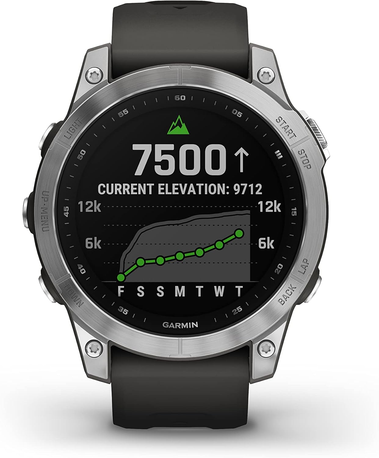 Garmin Fenix 7, Silver with Graphite Band, Multisport GPS Watch image number 3