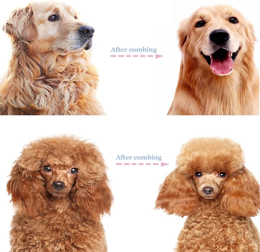 Dog Cat Grooming Brush, 2 Sided Pet Grooming Tool Undercoat Rake for Deshedding, Mats & Tangles Removing, Double Sided Shedding and Hair Removal Rake Comb for Dogs & Cats (Green) image number 4