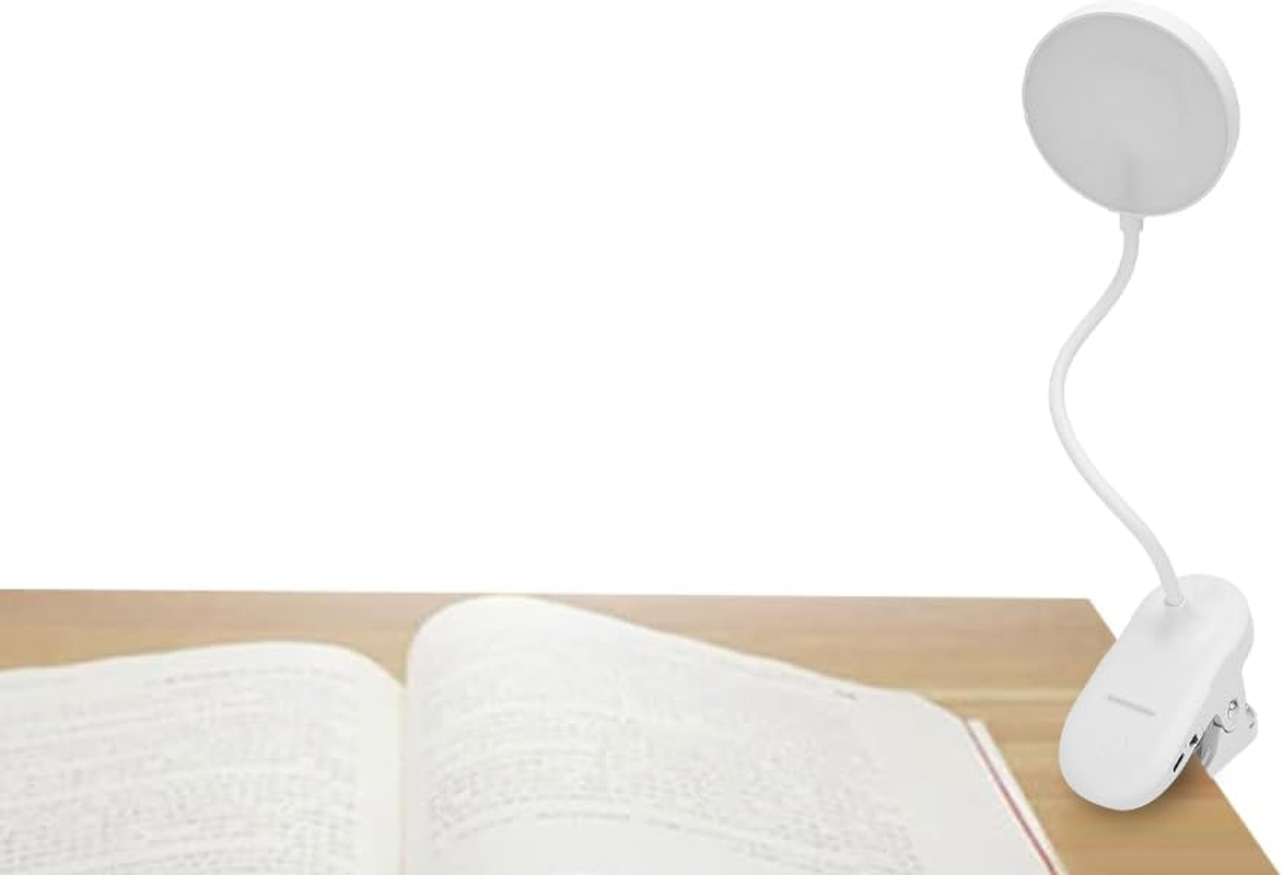 Desk Lamp Clip on Light, LED Desk Lamp with Clamp, Clip on Light Reading Light, Rechargeable and Battery Powered Reading Light, Cordless Book Lamp, Dimming Brightness image number 1