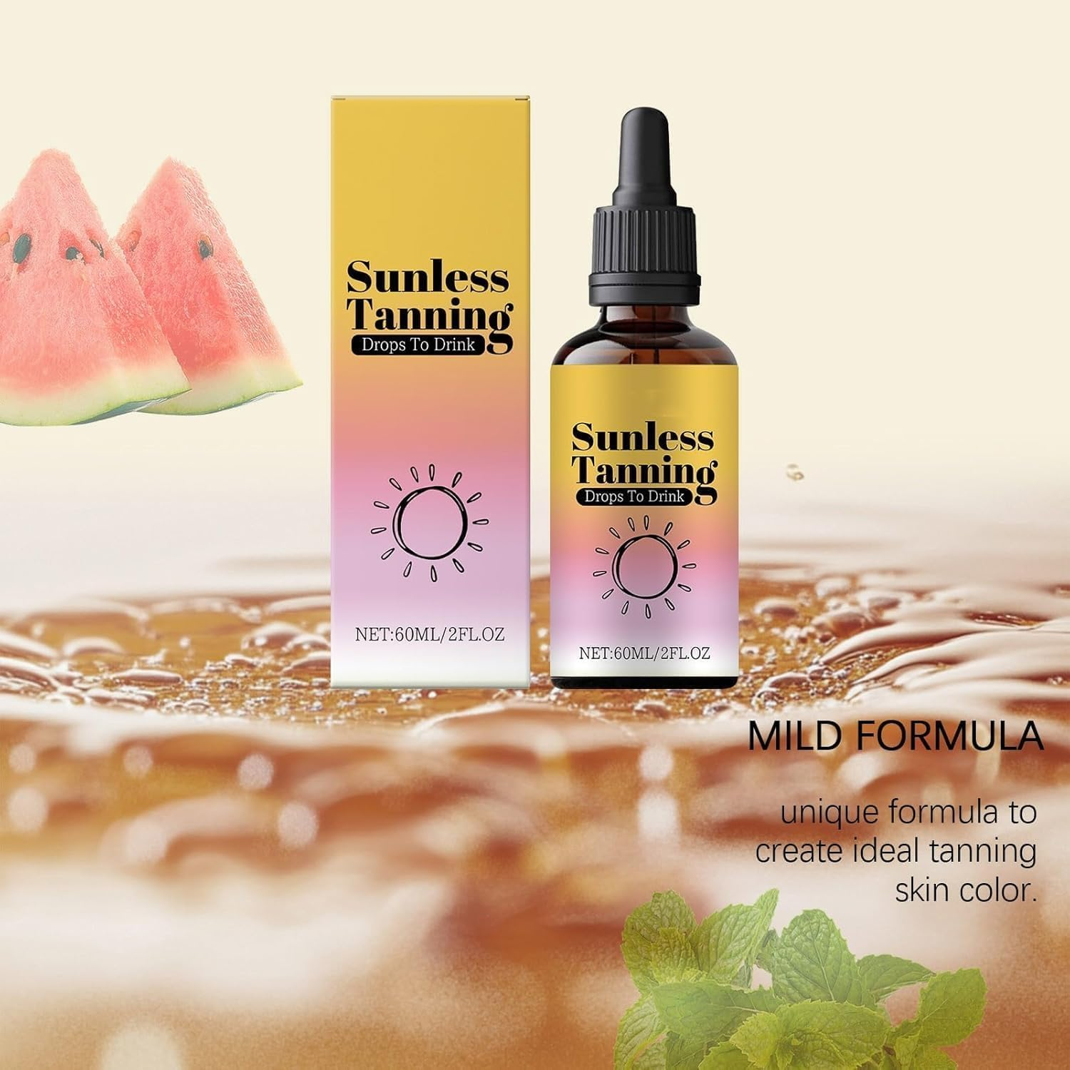 60Ml Oral Tanning Drops, Sunless Tanning Drops to Drink, Nourishing and Moisturizing Bronzing Tanner (1PCS) - 3Pcs image number 5