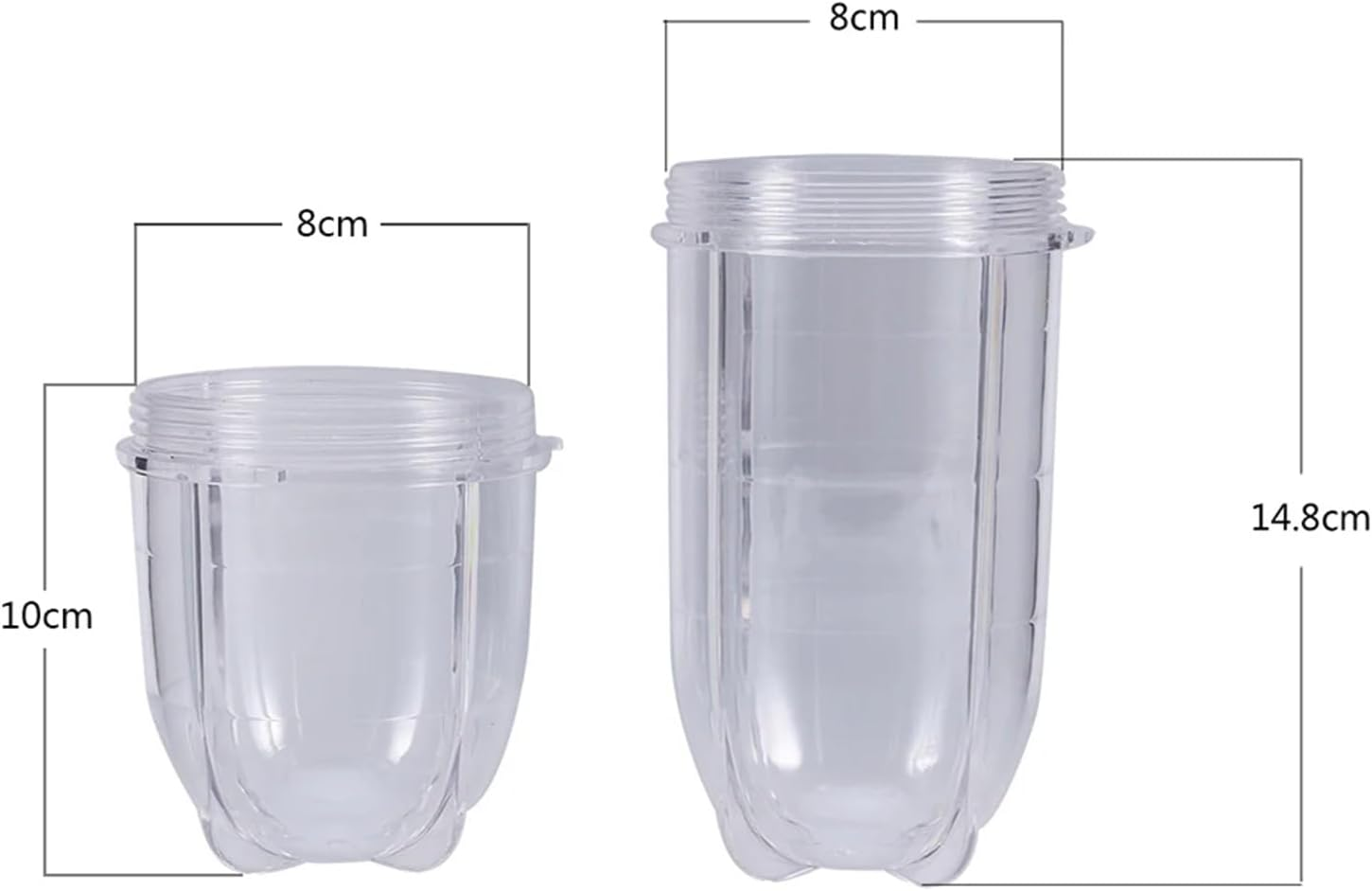 Tall and Short Cup Mug Plastic Tall or Short Transparent Cup Mug Blender Juicer Replacement Parts Accessories Tall & Short Cup Replacement Parts(Small) image number 2
